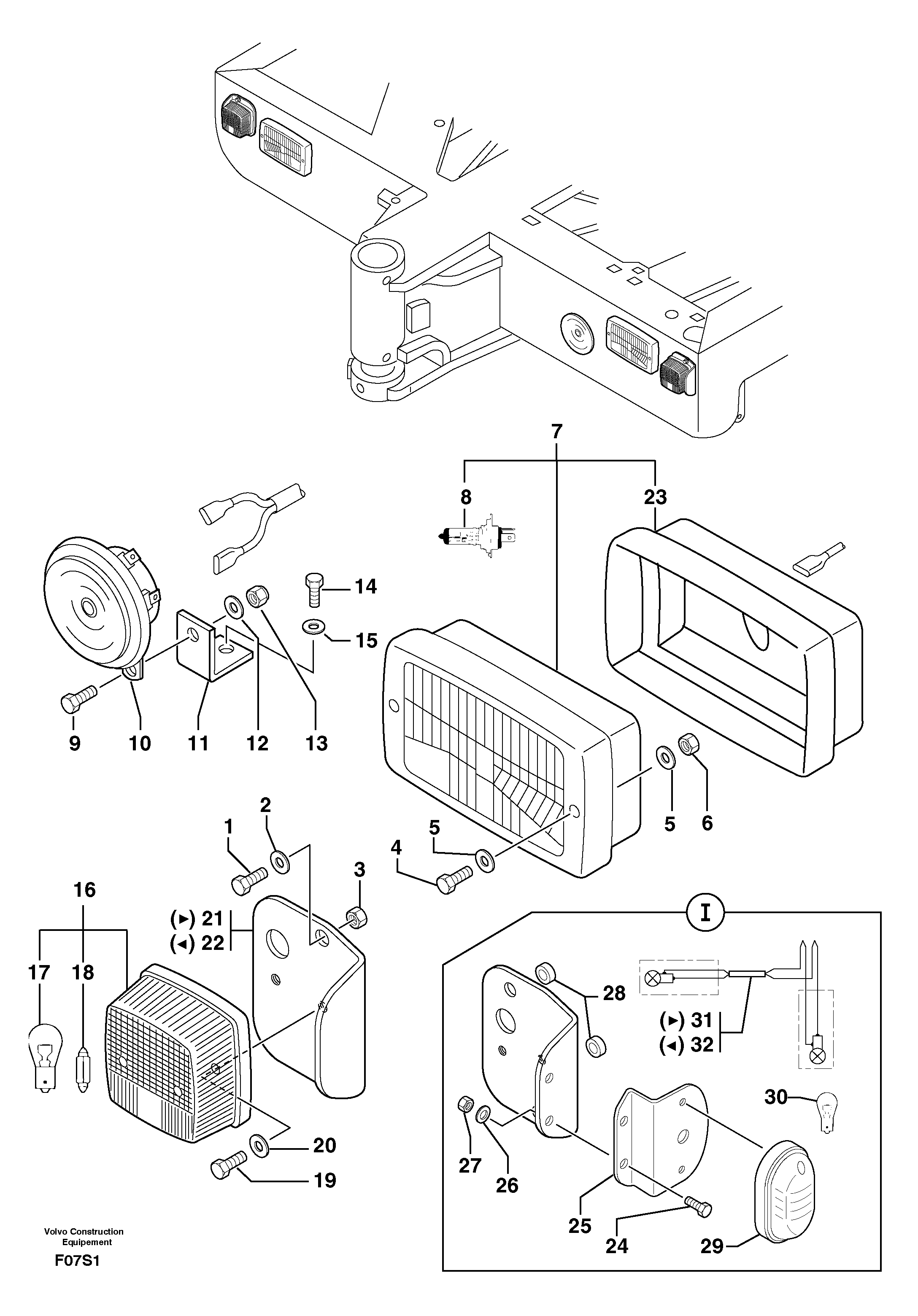 Схема запчастей Volvo EW50 - 103555 Front signal light EW50 TYPE 256