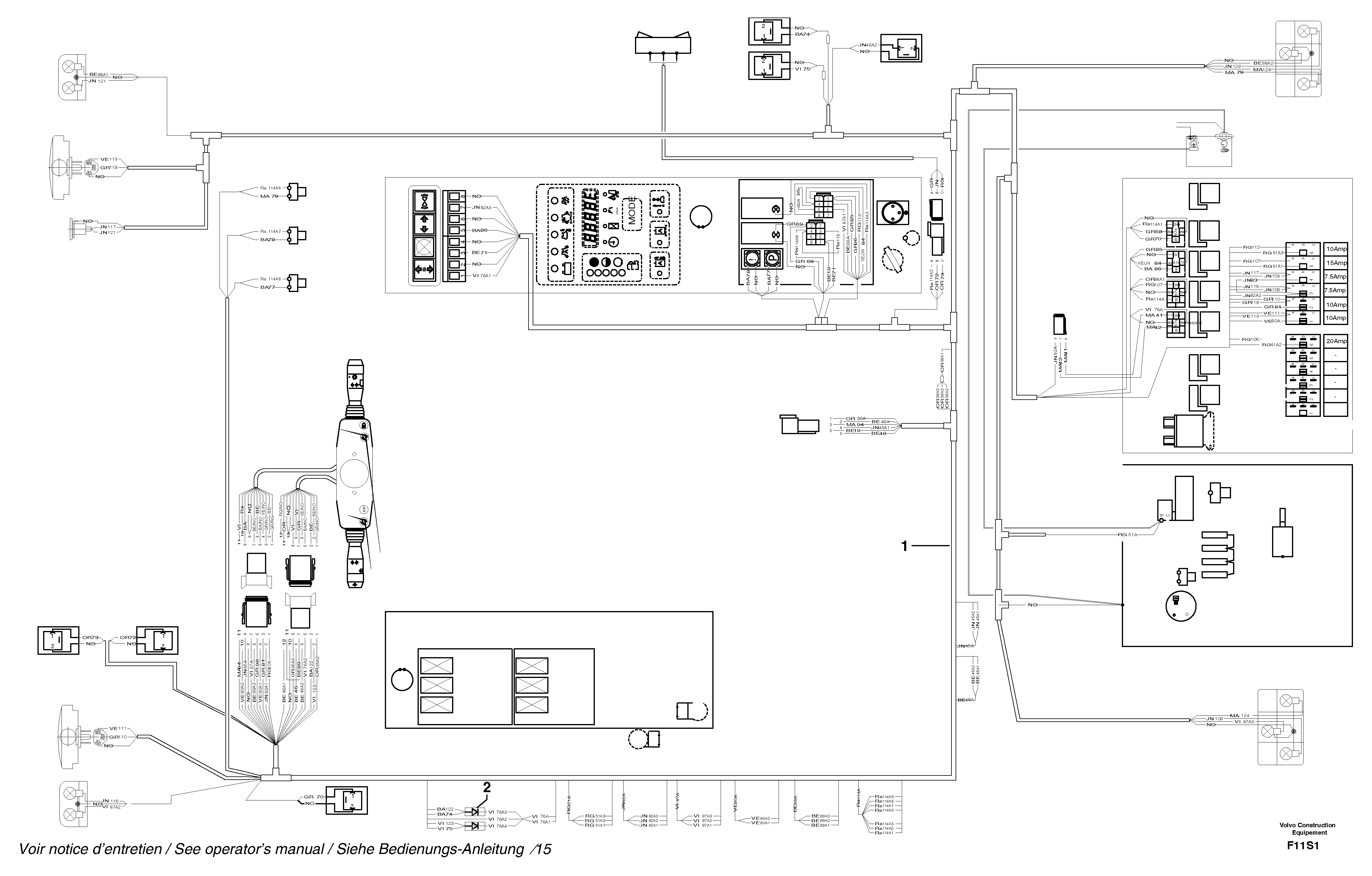 Схема запчастей Volvo EW50 - 12226 Electrical system / road version EW50 TYPE 256
