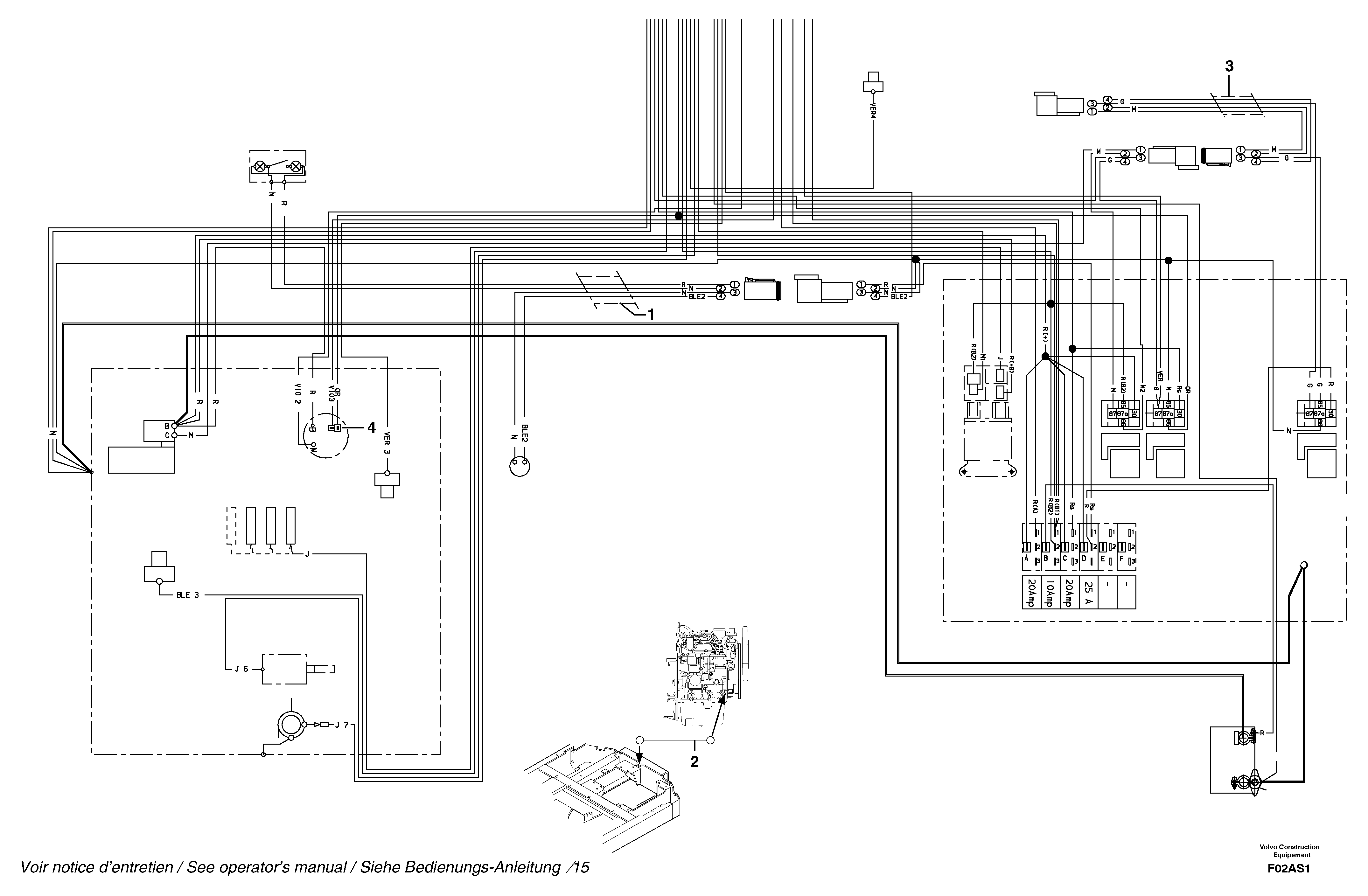 Схема запчастей Volvo EW50 - 42148 Electrical system (rear) / with Puma EW50 TYPE 256