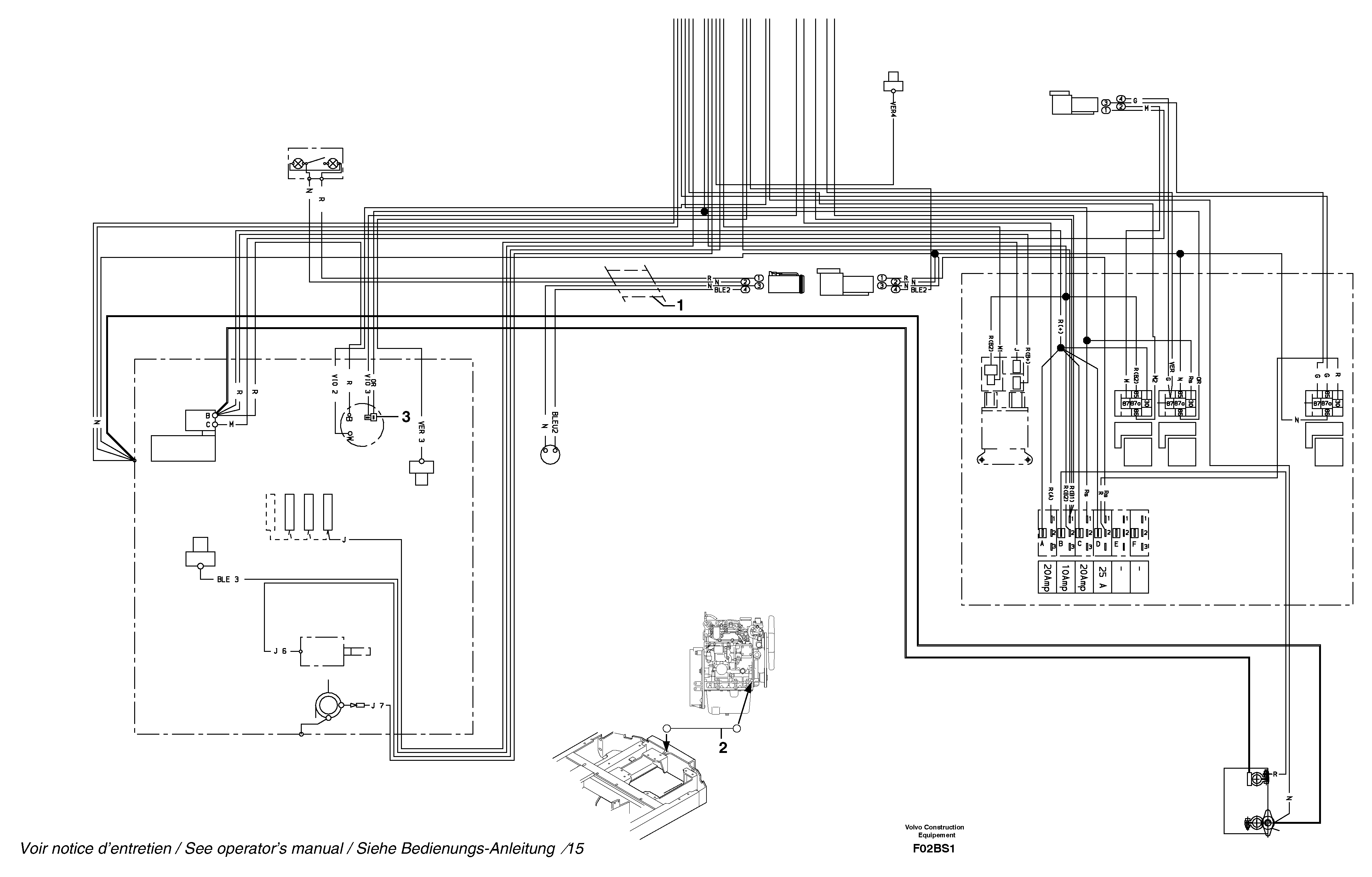 Схема запчастей Volvo EW50 - 45501 Electrical system (rear) / with Puma EW50 TYPE 256
