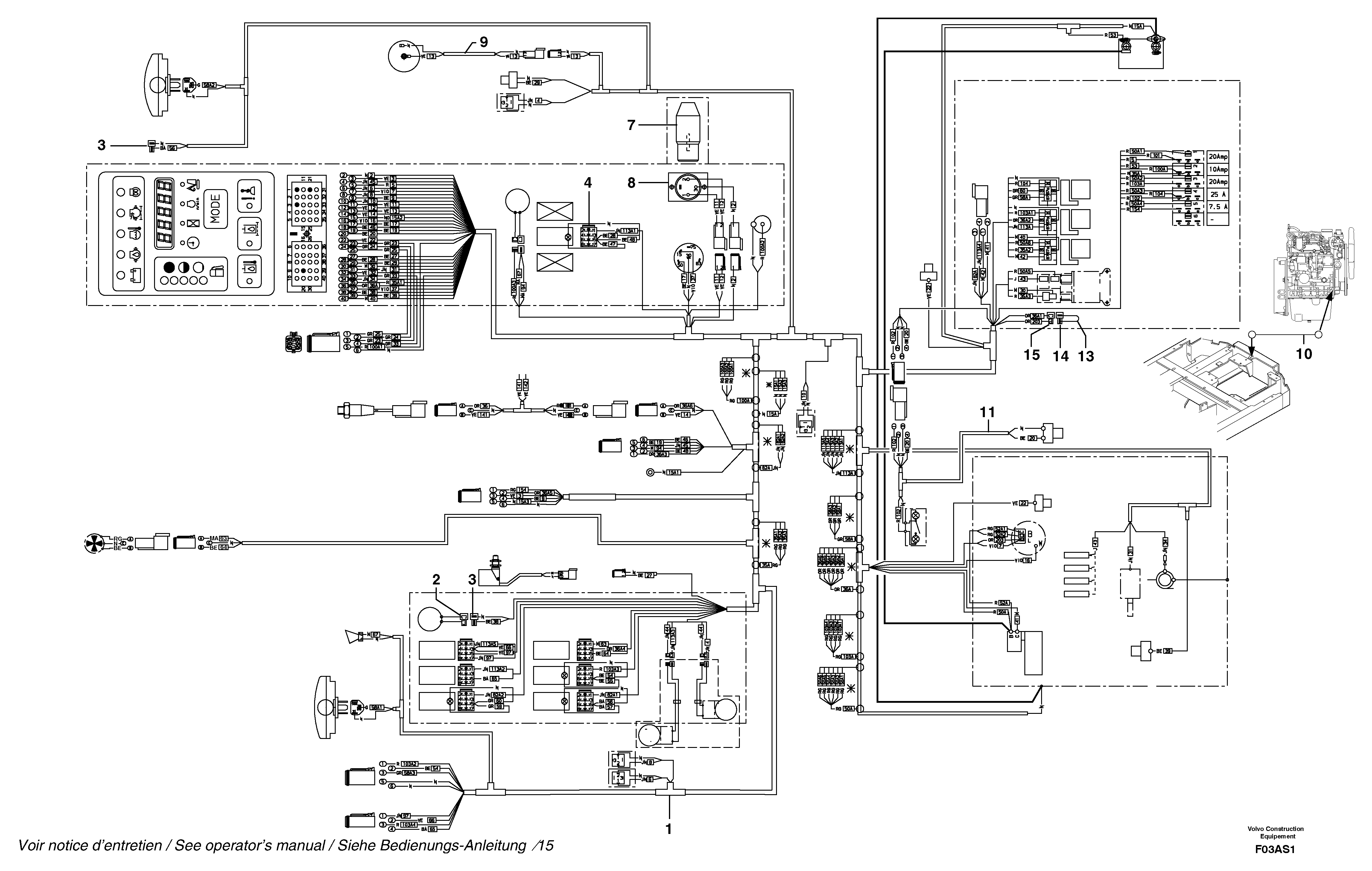 Схема запчастей Volvo EW50 - 45509 Electrical system / with Puma EW50 TYPE 256
