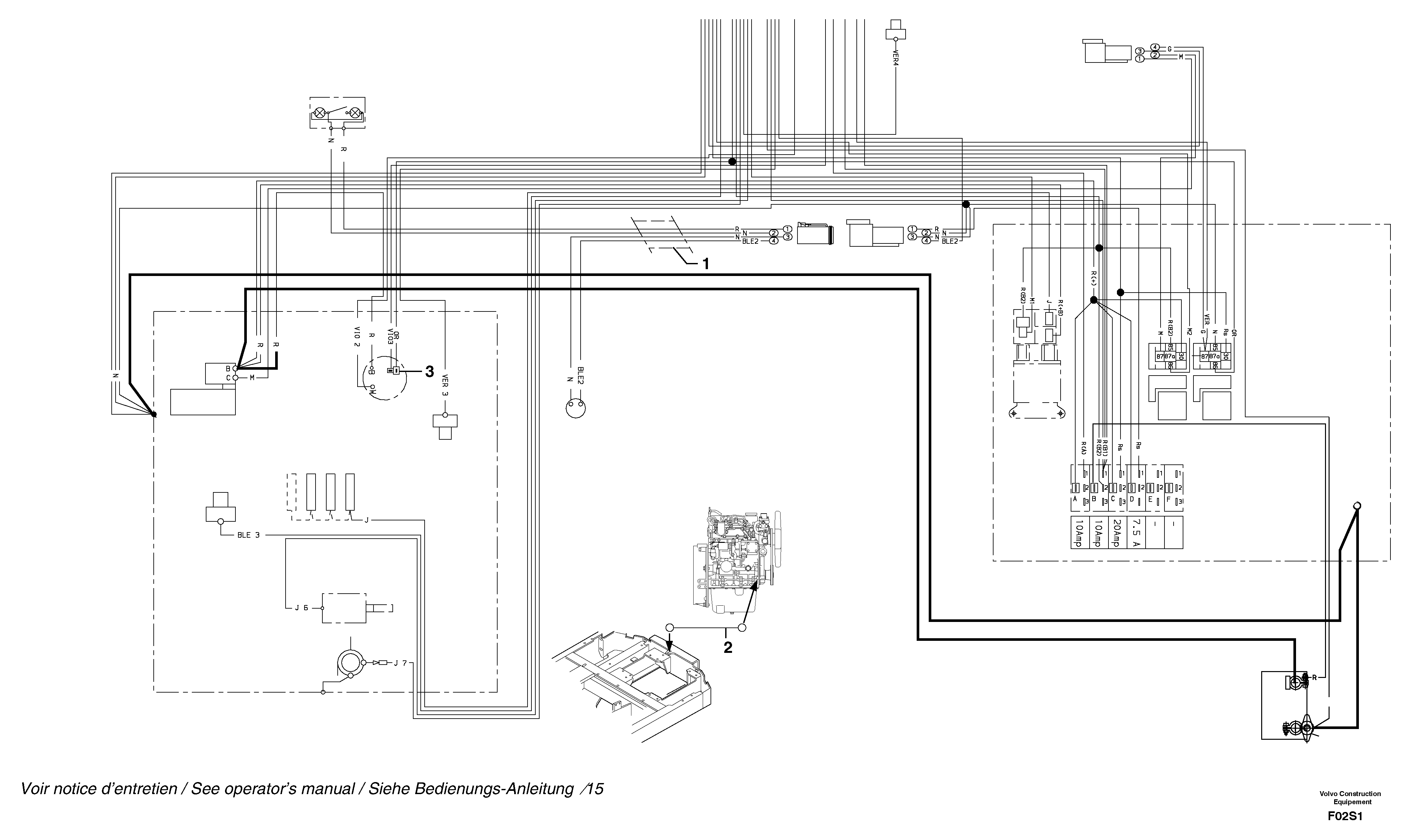 Схема запчастей Volvo EW50 - 46409 Electrical system ( rear ) EW50 TYPE 256
