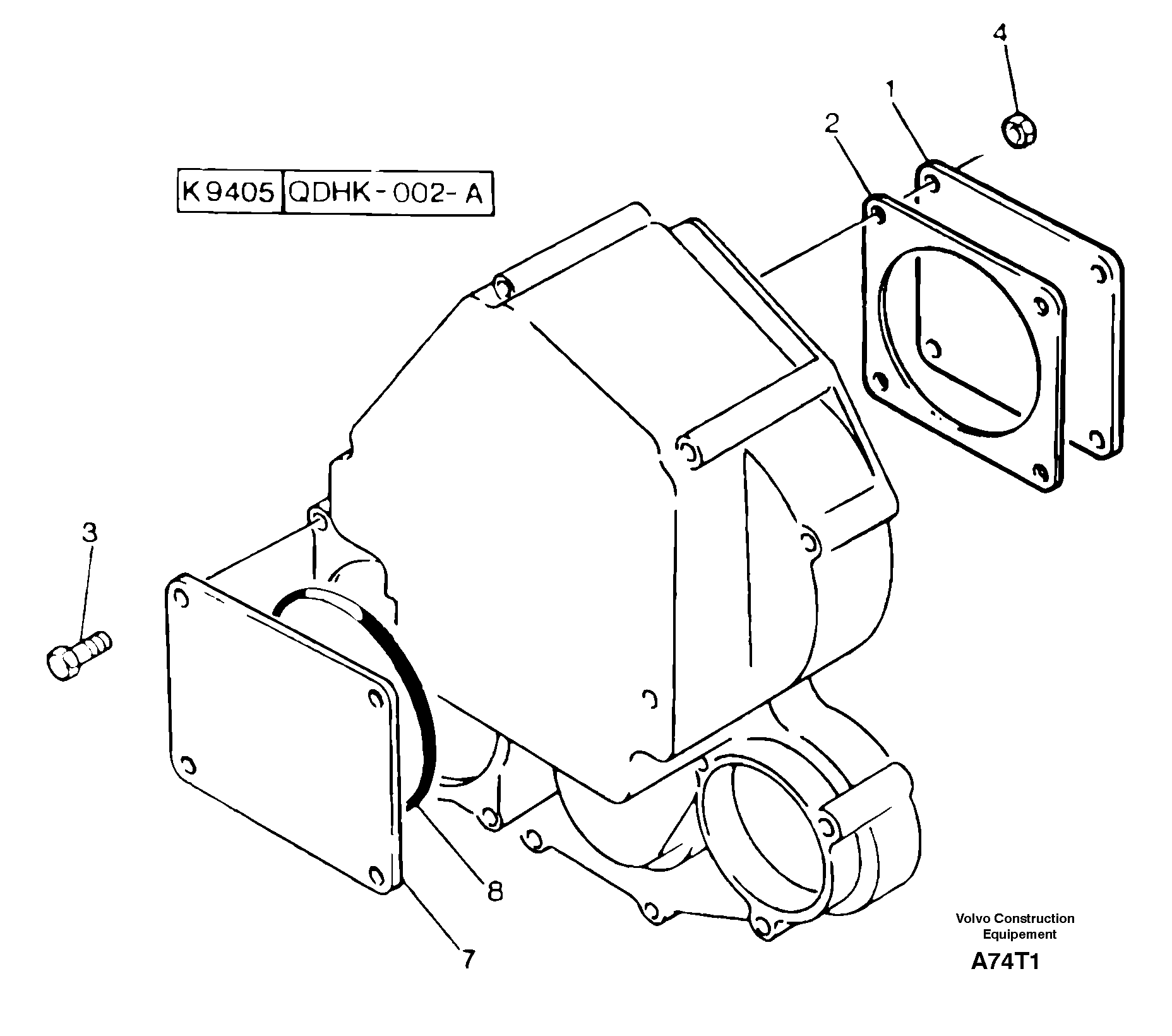 Схема запчастей Volvo EW50 - 16644 Ancillary attachment gear drive EW50VV TYPE 256