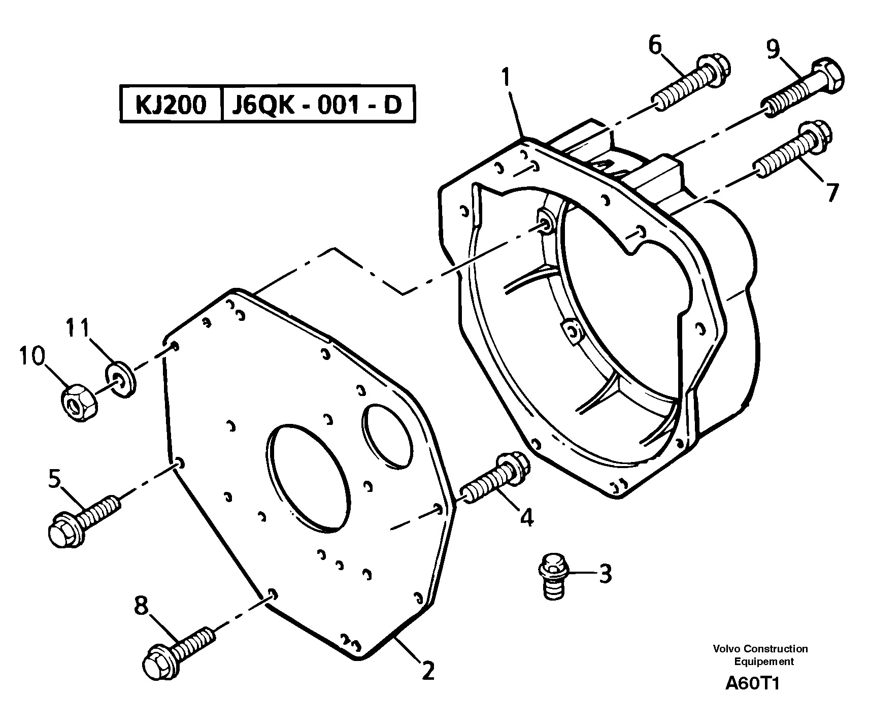Схема запчастей Volvo EW50 - 16648 Картер маховика EW50VV TYPE 256