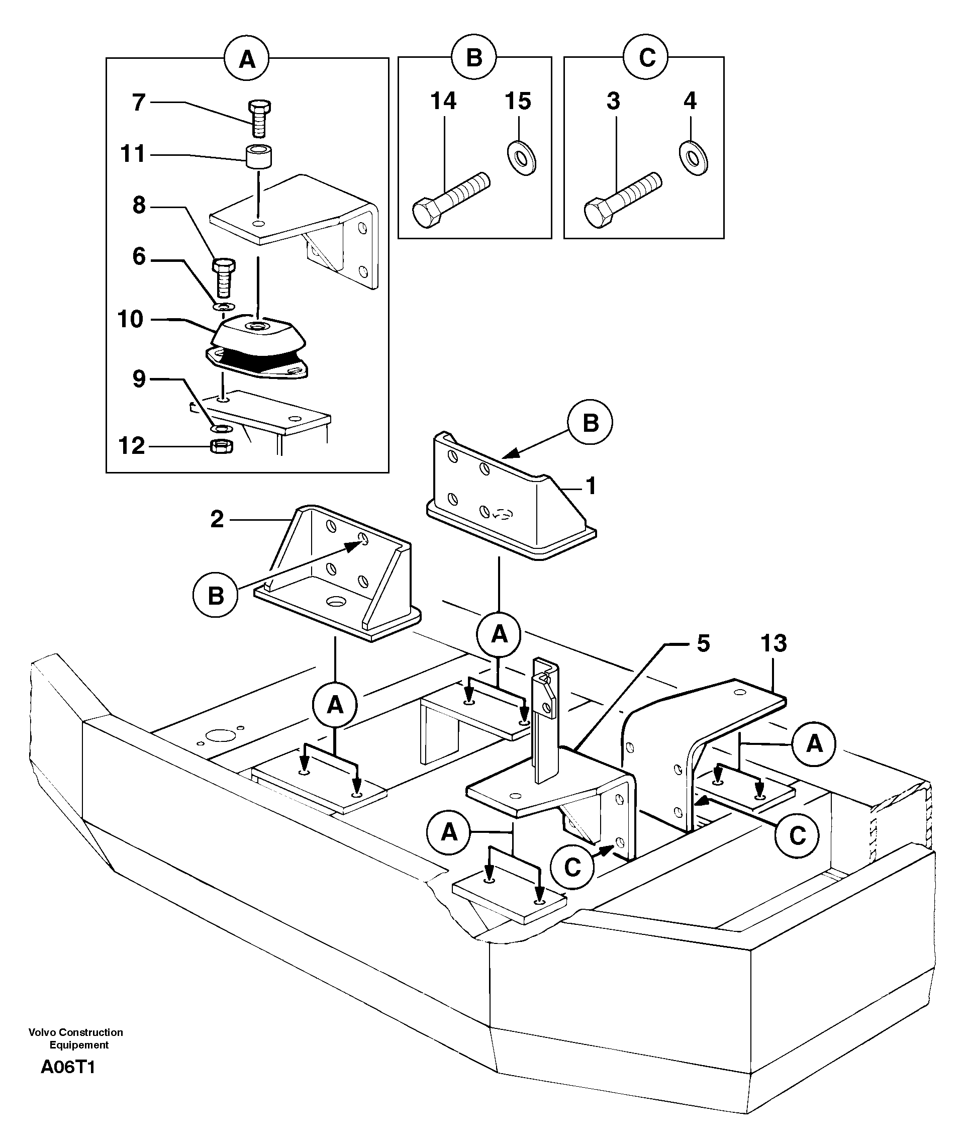 Схема запчастей Volvo EW50 - 24725 Engine mounts EW50VV TYPE 256