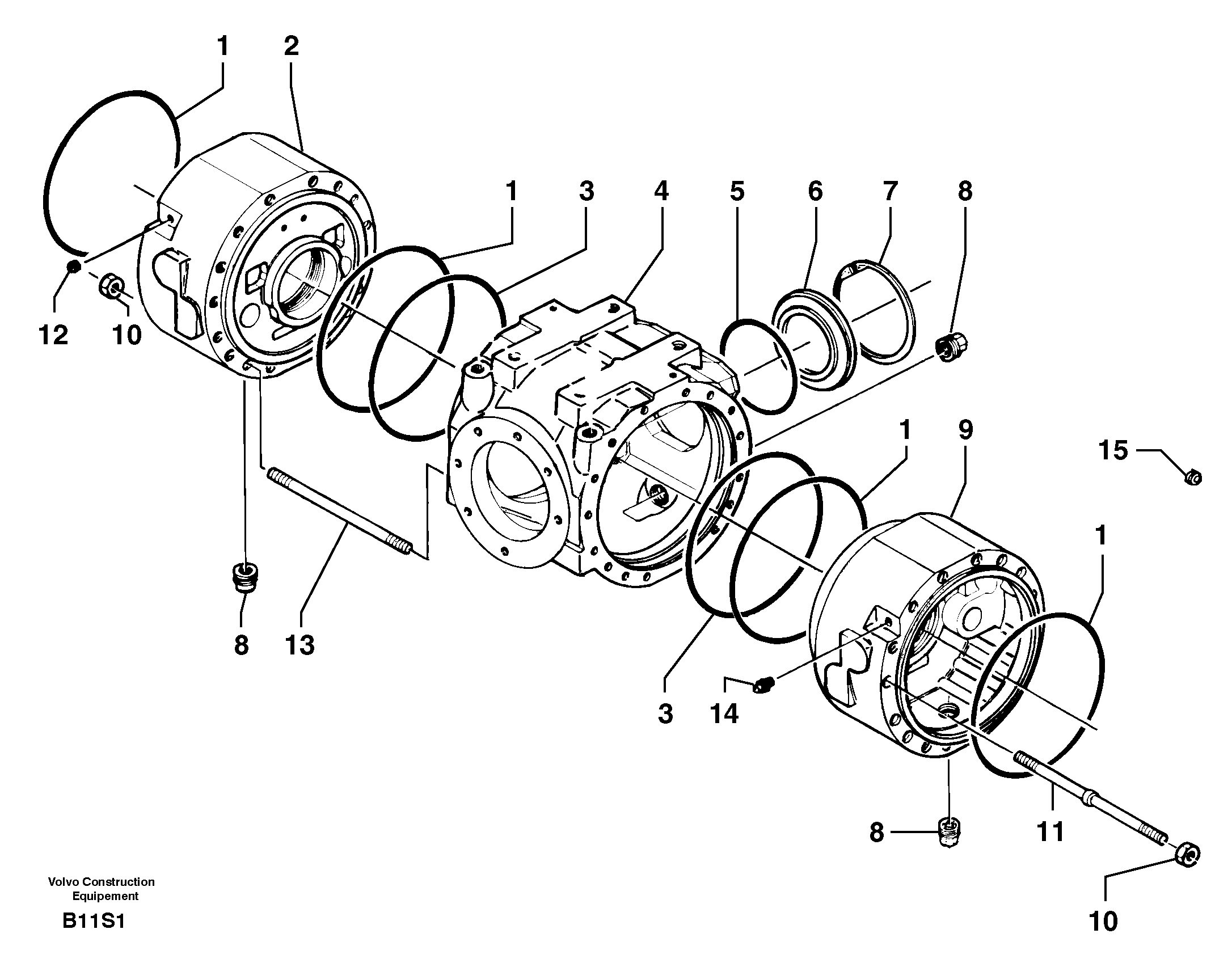 Схема запчастей Volvo EW50 - 12253 Rear axle ( 1660 ) : sump EW50 TYPE 256
