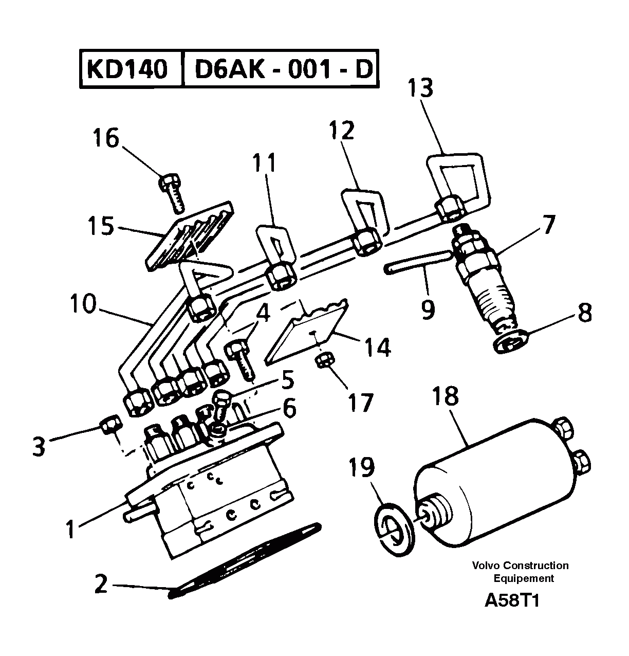Схема запчастей Volvo EW50 - 24751 Fuel injection equipment ( diesel ) EW50VV TYPE 256