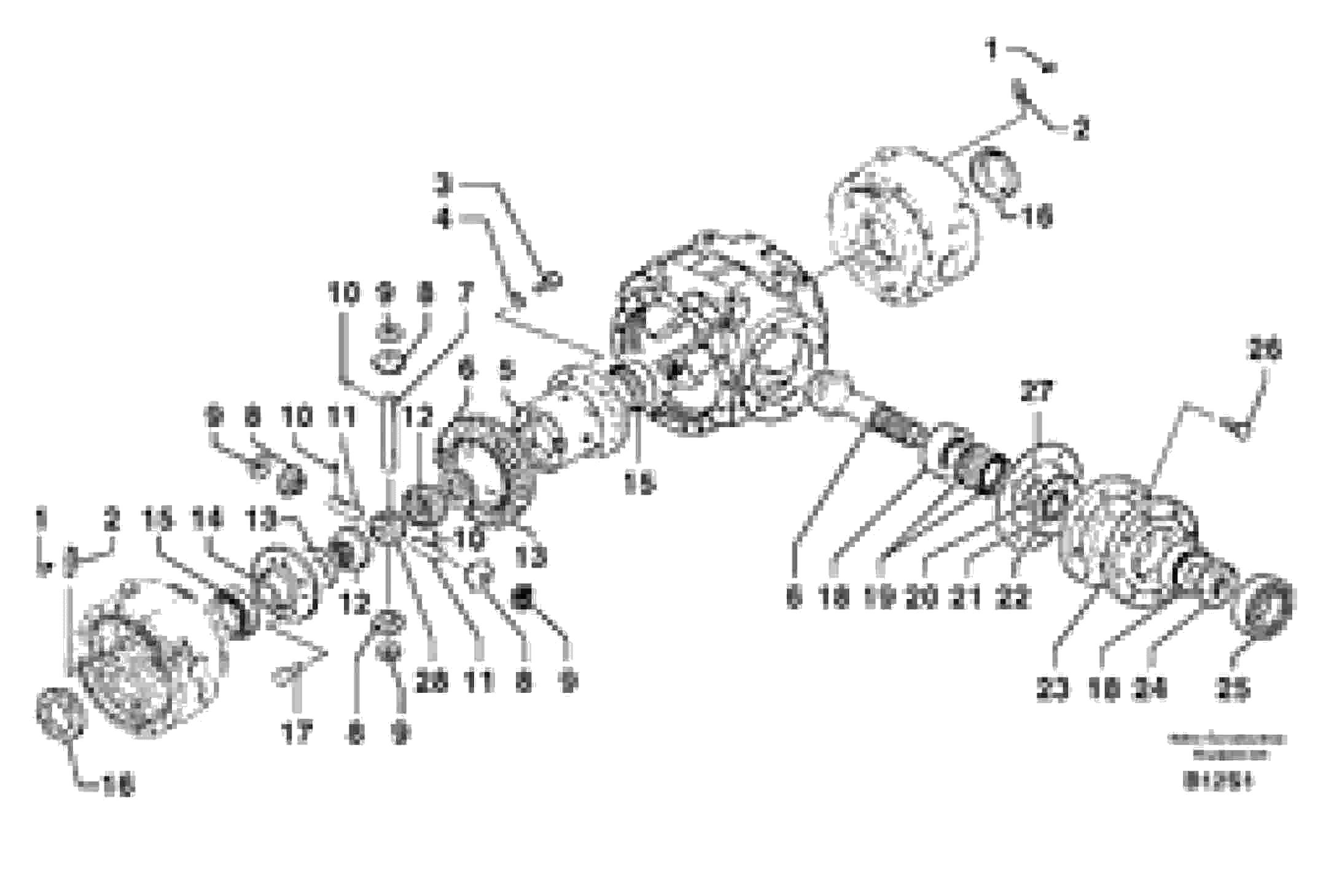 Схема запчастей Volvo EW50 - 12256 Rear axle ( 1660 ) : differential EW50 TYPE 256