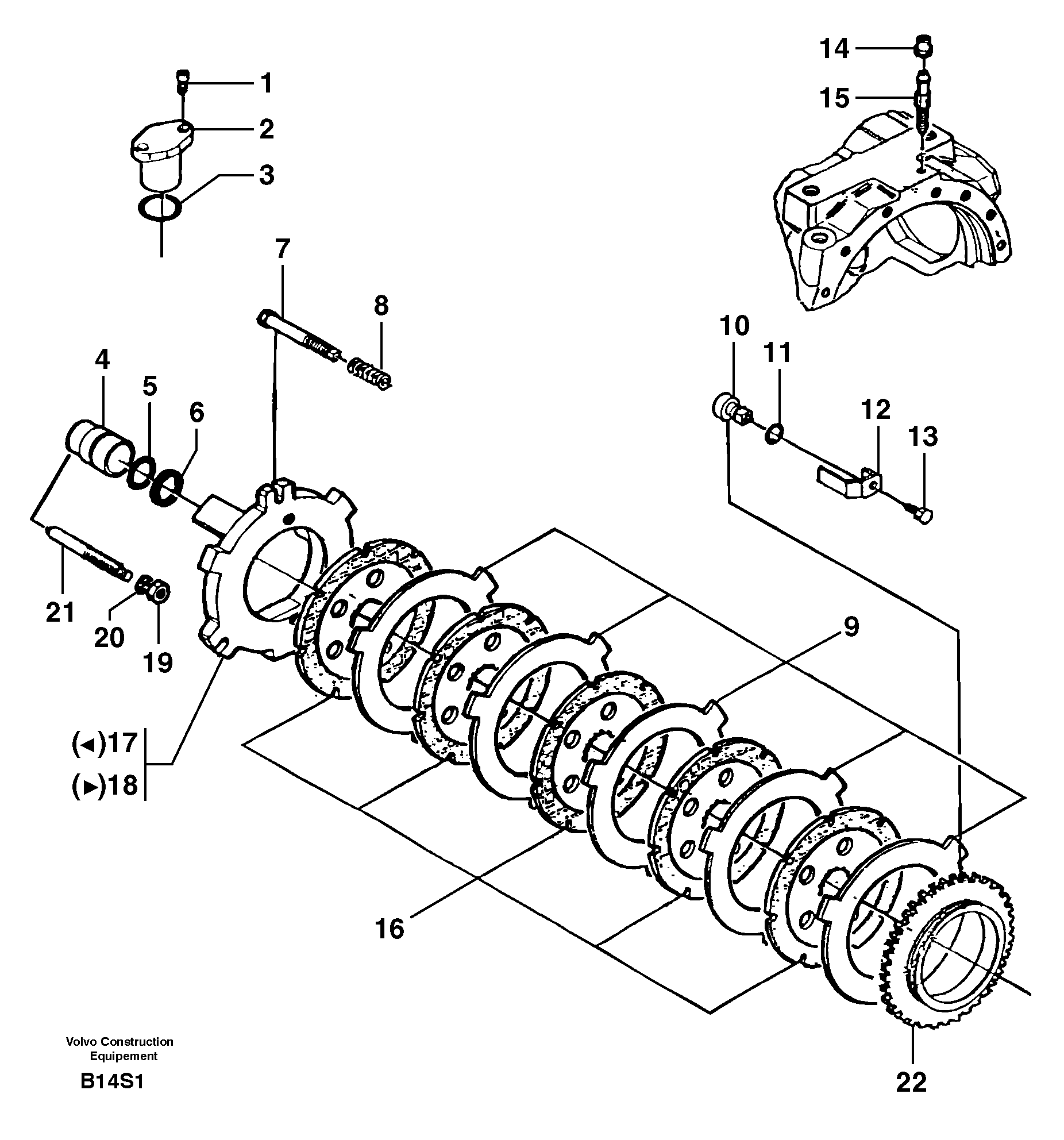 Схема запчастей Volvo EW50 - 57453 Rear axle ( 1660 ) : brake EW50 TYPE 256