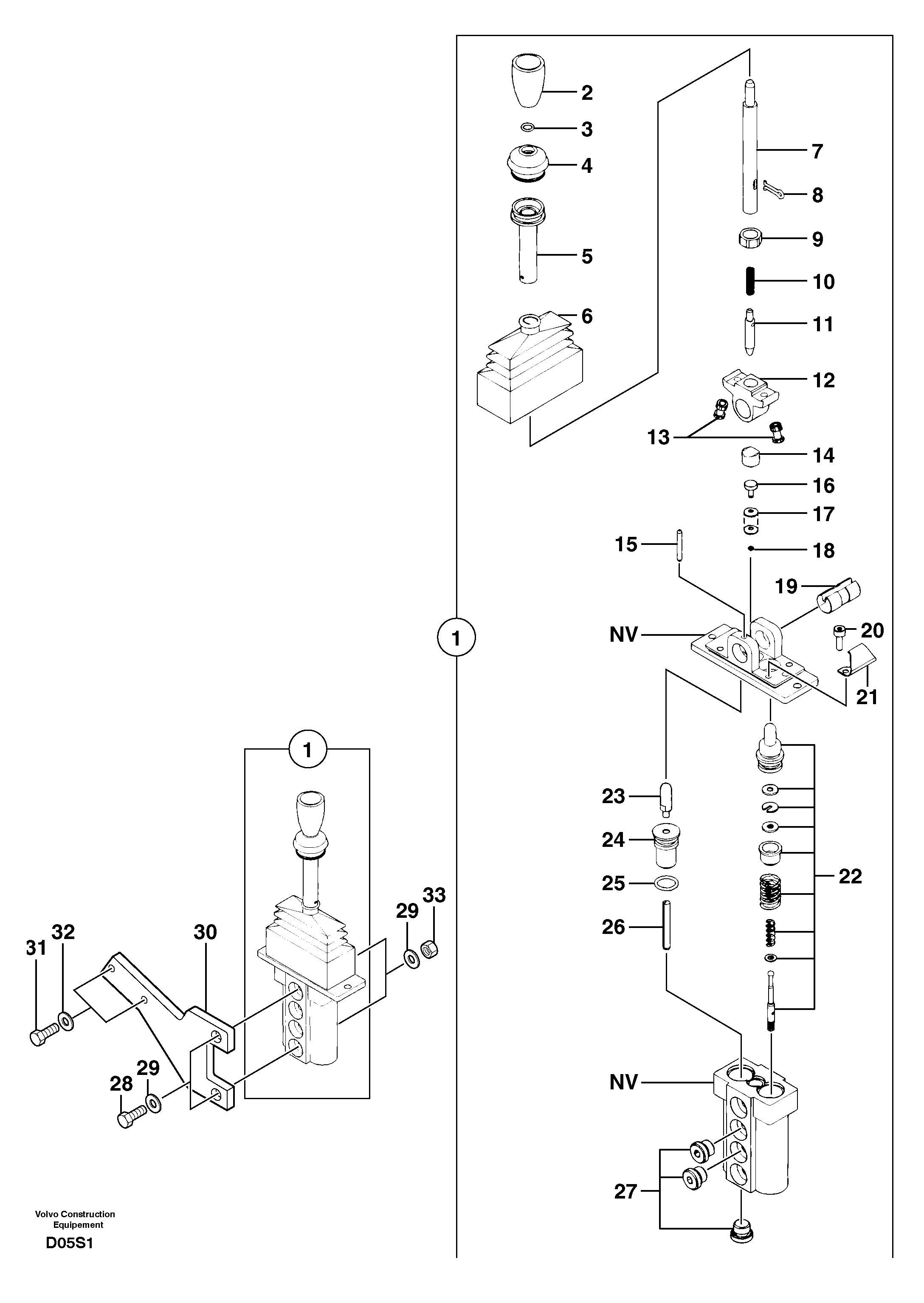 Схема запчастей Volvo EW50 - 12258 Hand brake control EW50 TYPE 256