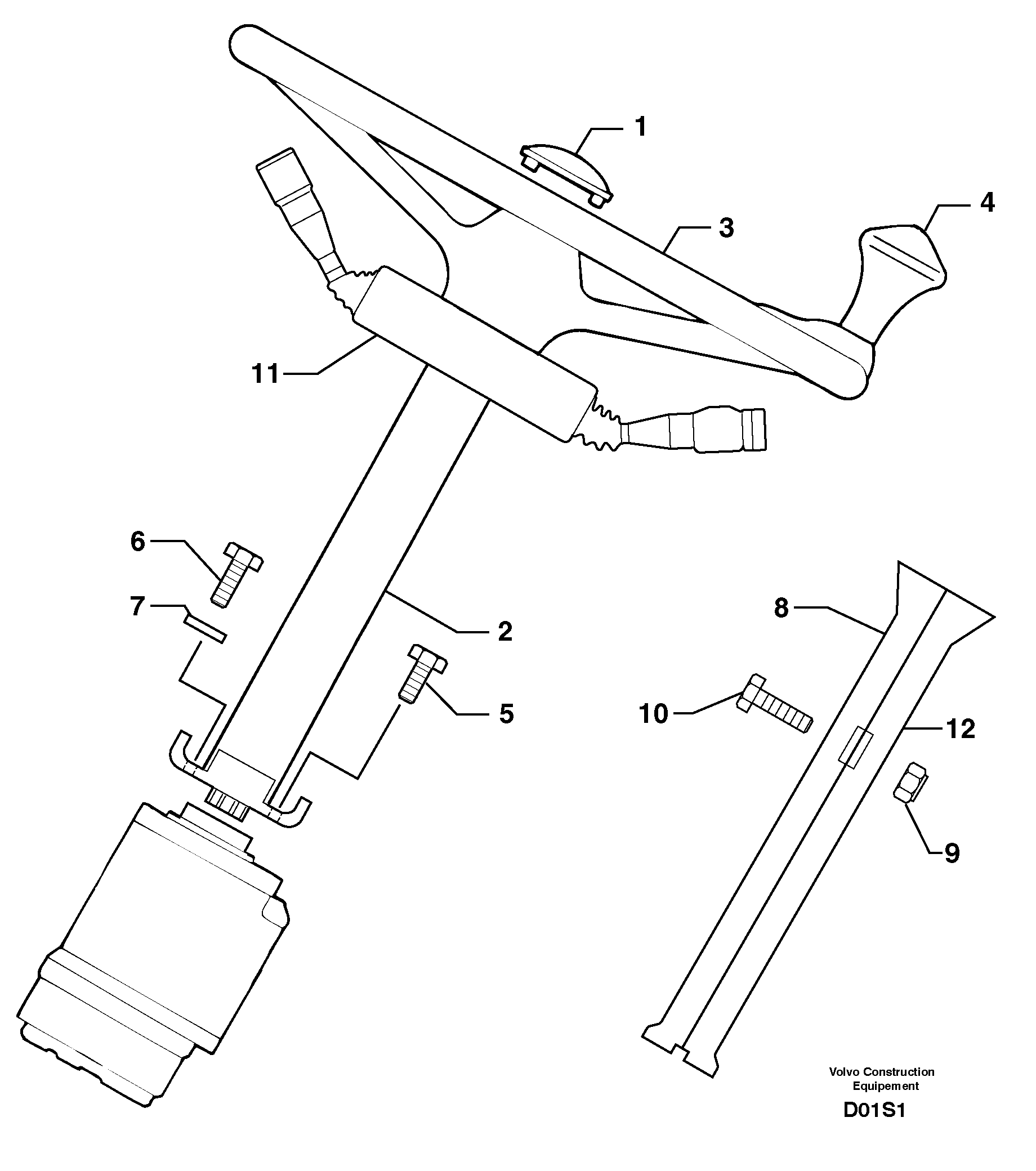 Схема запчастей Volvo EW50 - 12259 Steering EW50 TYPE 256