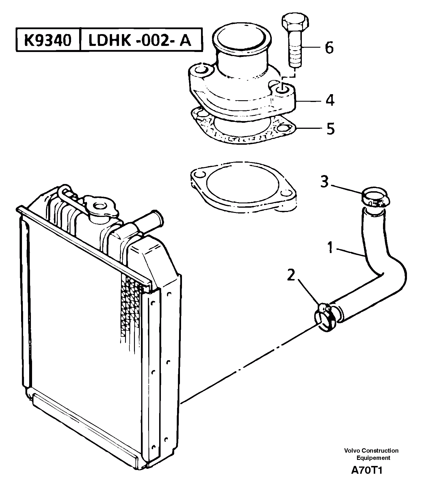 Схема запчастей Volvo EW50 - 26038 Water outlet and inlet EW50VV TYPE 256