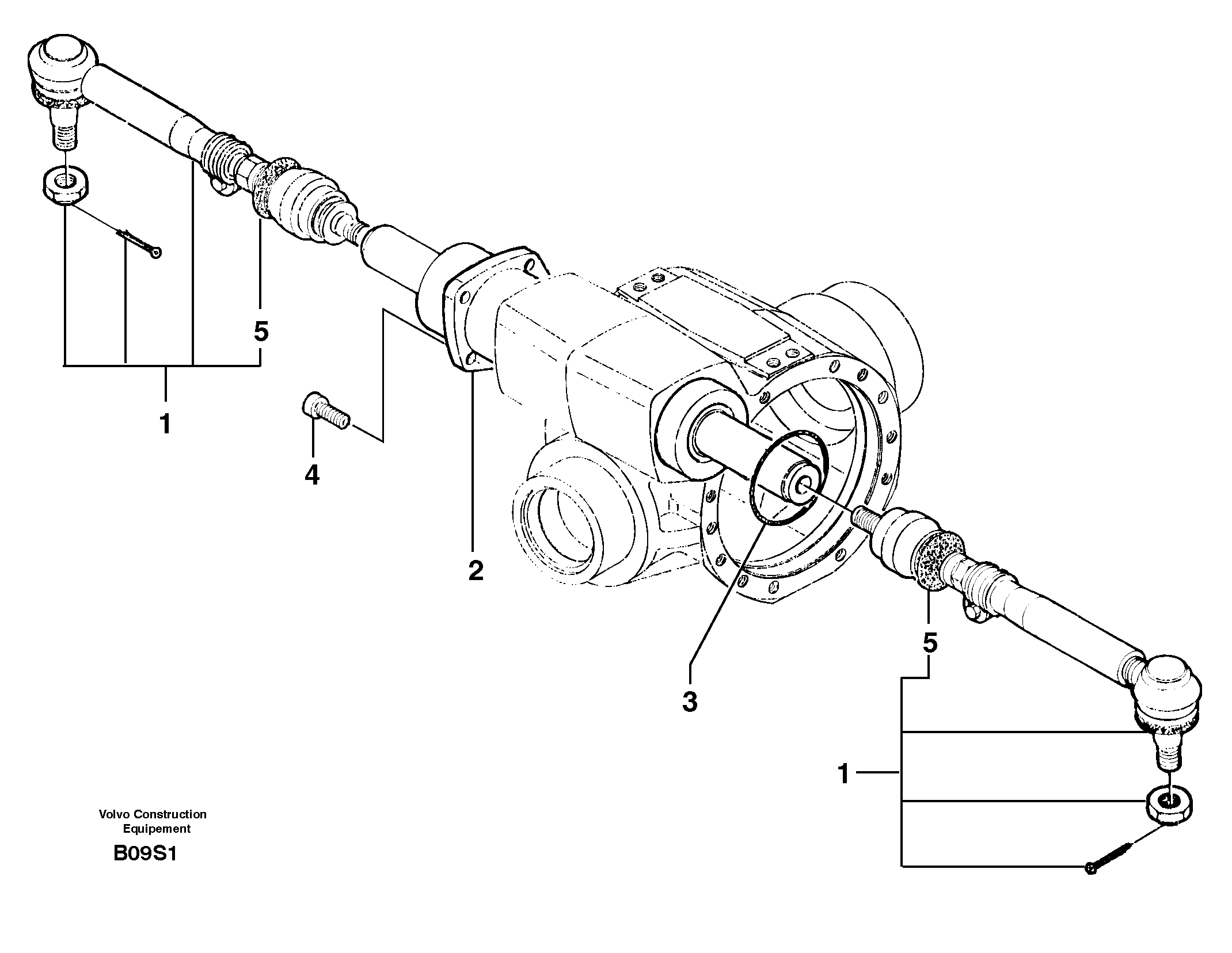 Схема запчастей Volvo EW50 - 12260 Поворотный механизм переднего моста (1660) EW50 TYPE 256