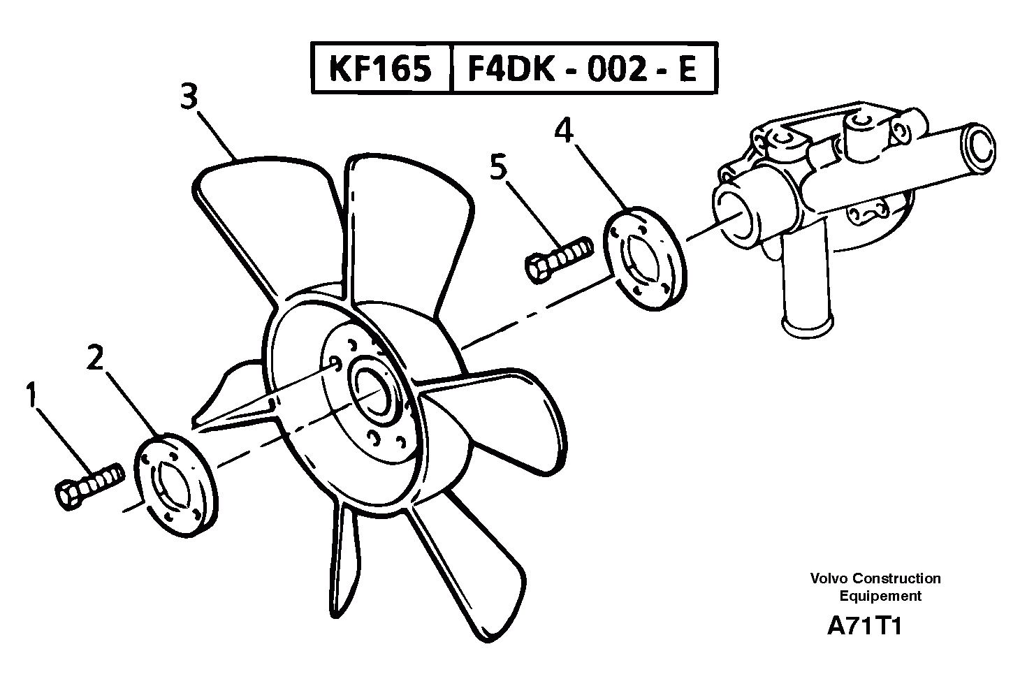 Схема запчастей Volvo EW50 - 30003 Fan and spacer EW50VV TYPE 256
