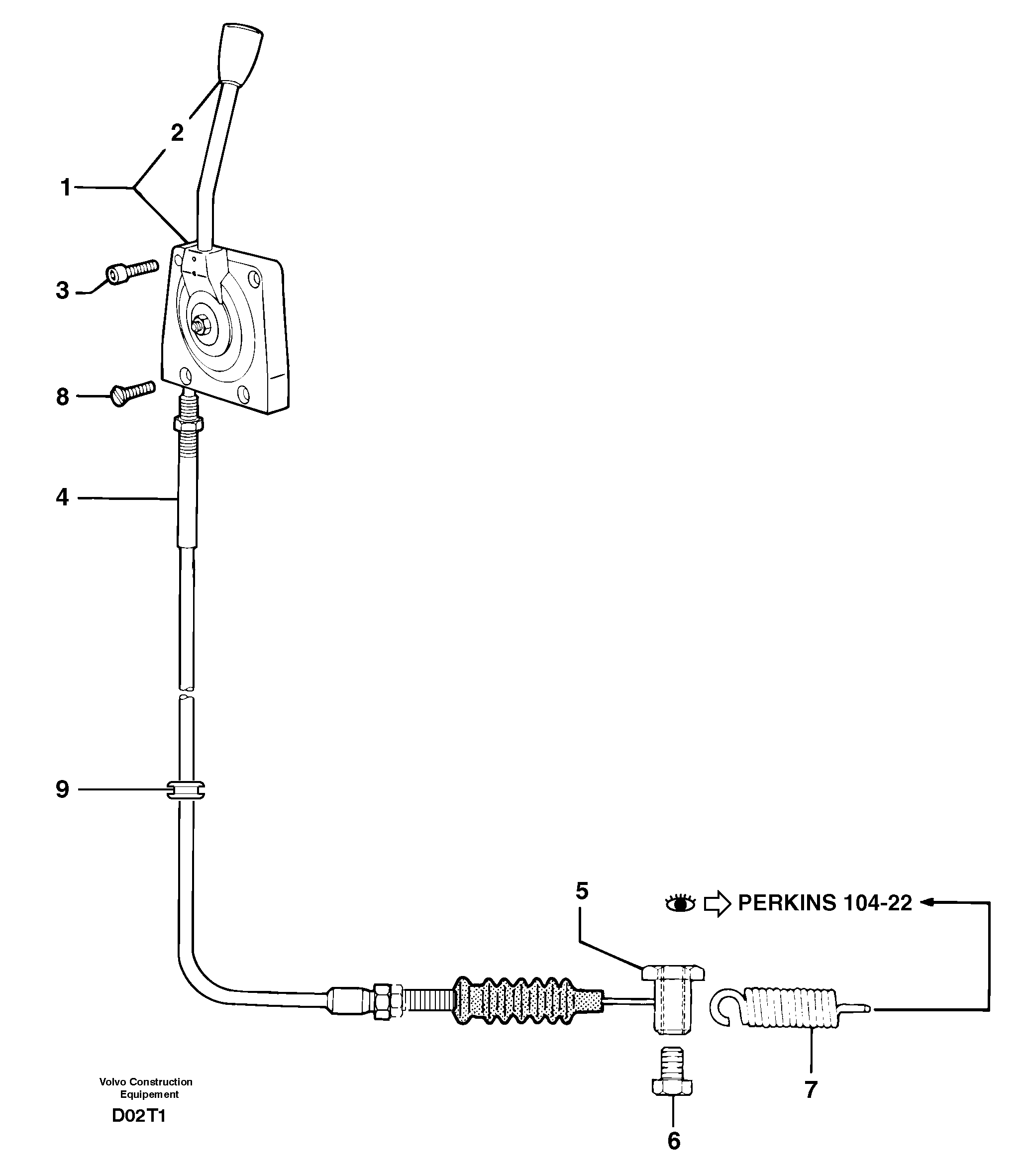 Схема запчастей Volvo EW50 - 30006 Engine acceleration control EW50VV TYPE 256