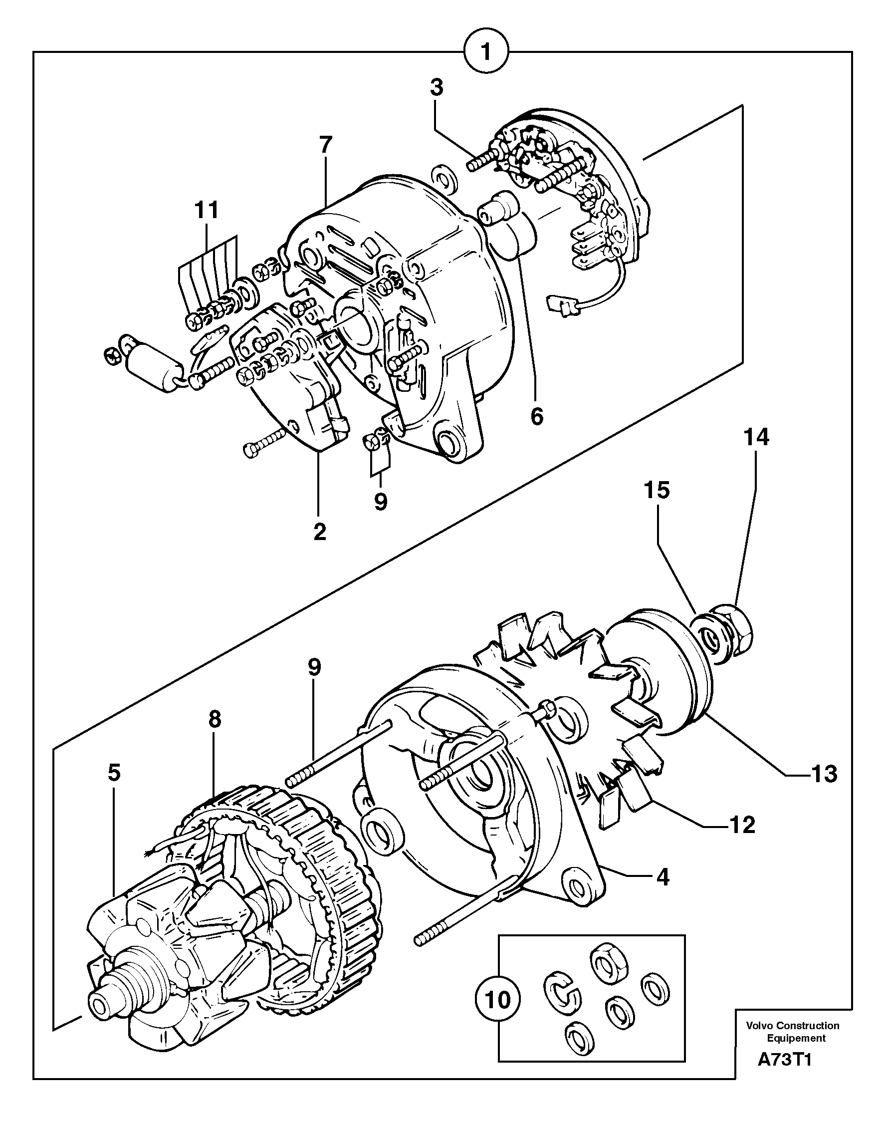 Схема запчастей Volvo EW50 - 31030 Alternator EW50VV TYPE 256