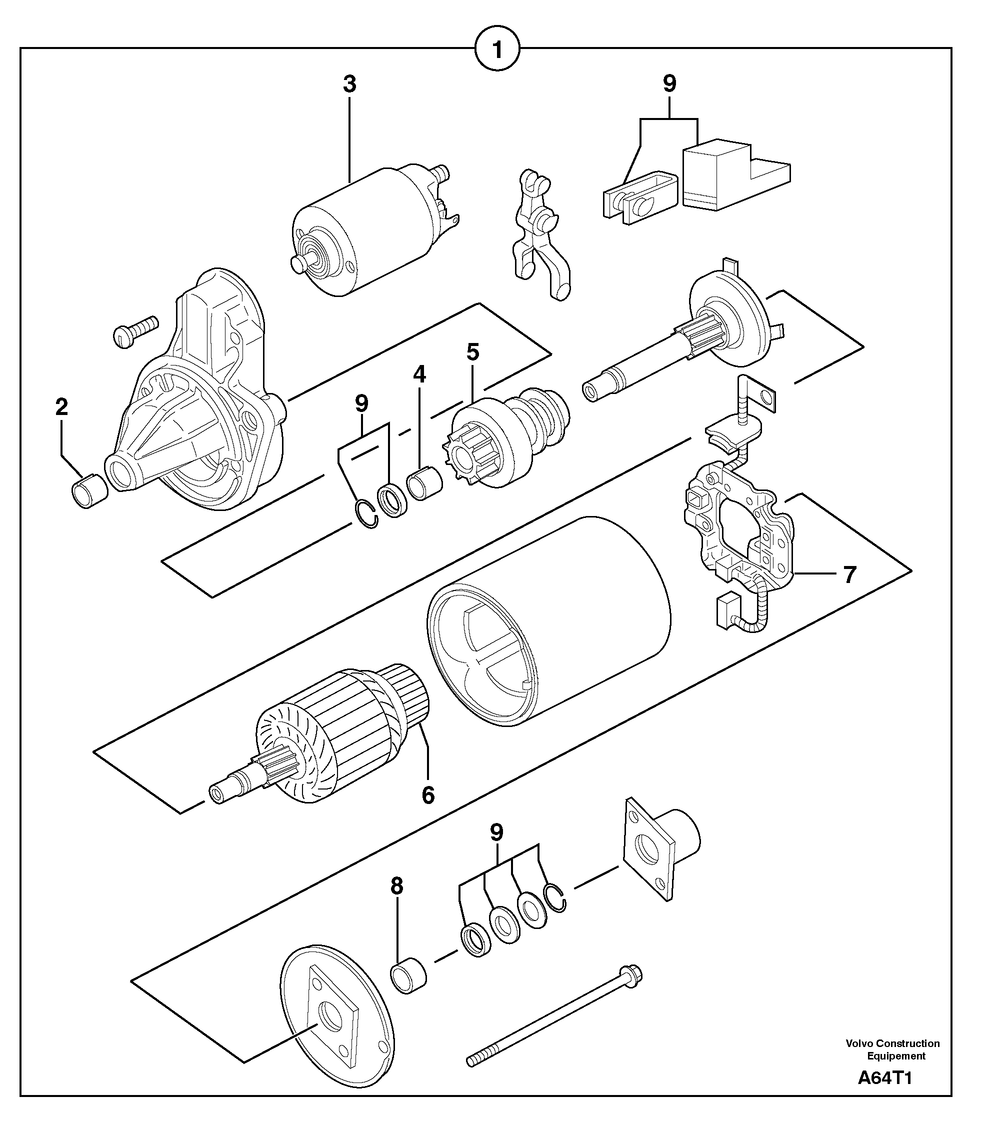 Схема запчастей Volvo EW50 - 31032 Starter motor EW50VV TYPE 256