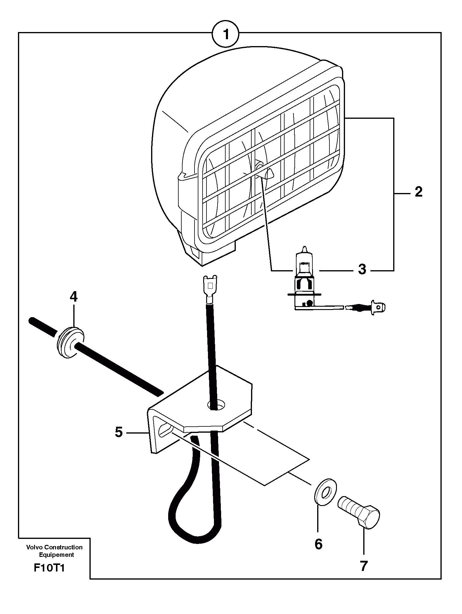 Схема запчастей Volvo EW50 - 31033 Rear headlight on cab EW50VV TYPE 256