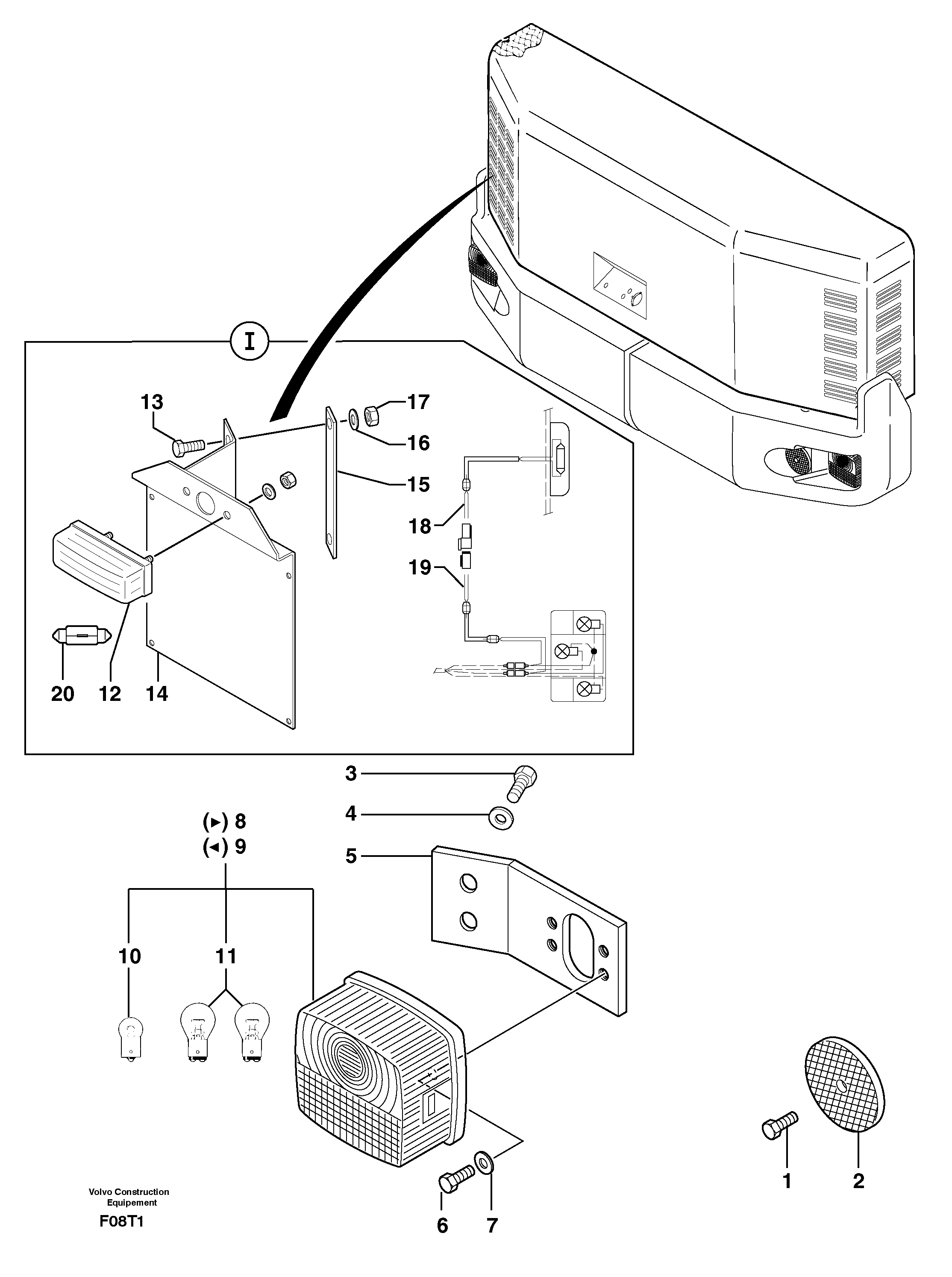 Схема запчастей Volvo EW50 - 54454 Rear signal light EW50VV TYPE 256