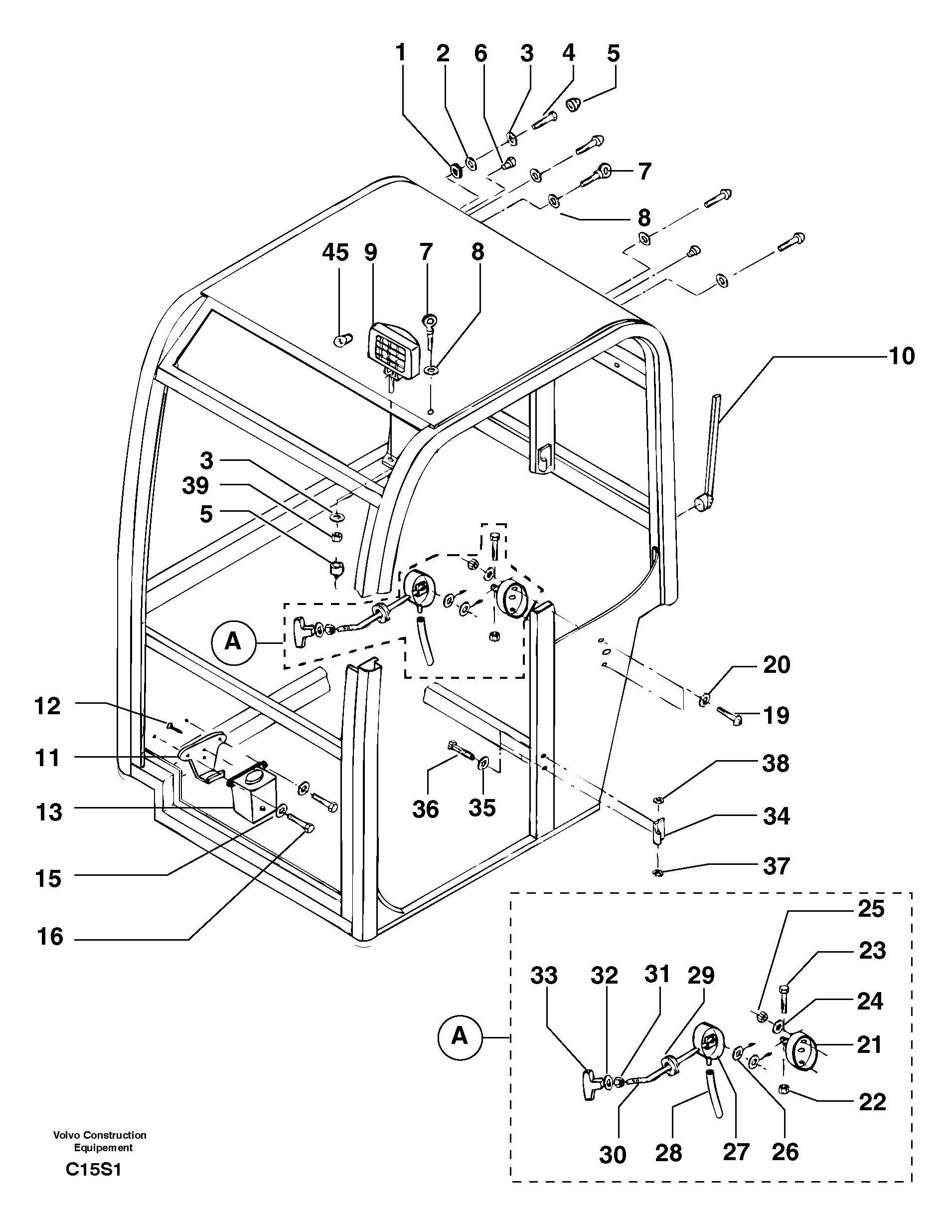 Схема запчастей Volvo EW50 - 8112 Cab : accessories EW50 TYPE 256