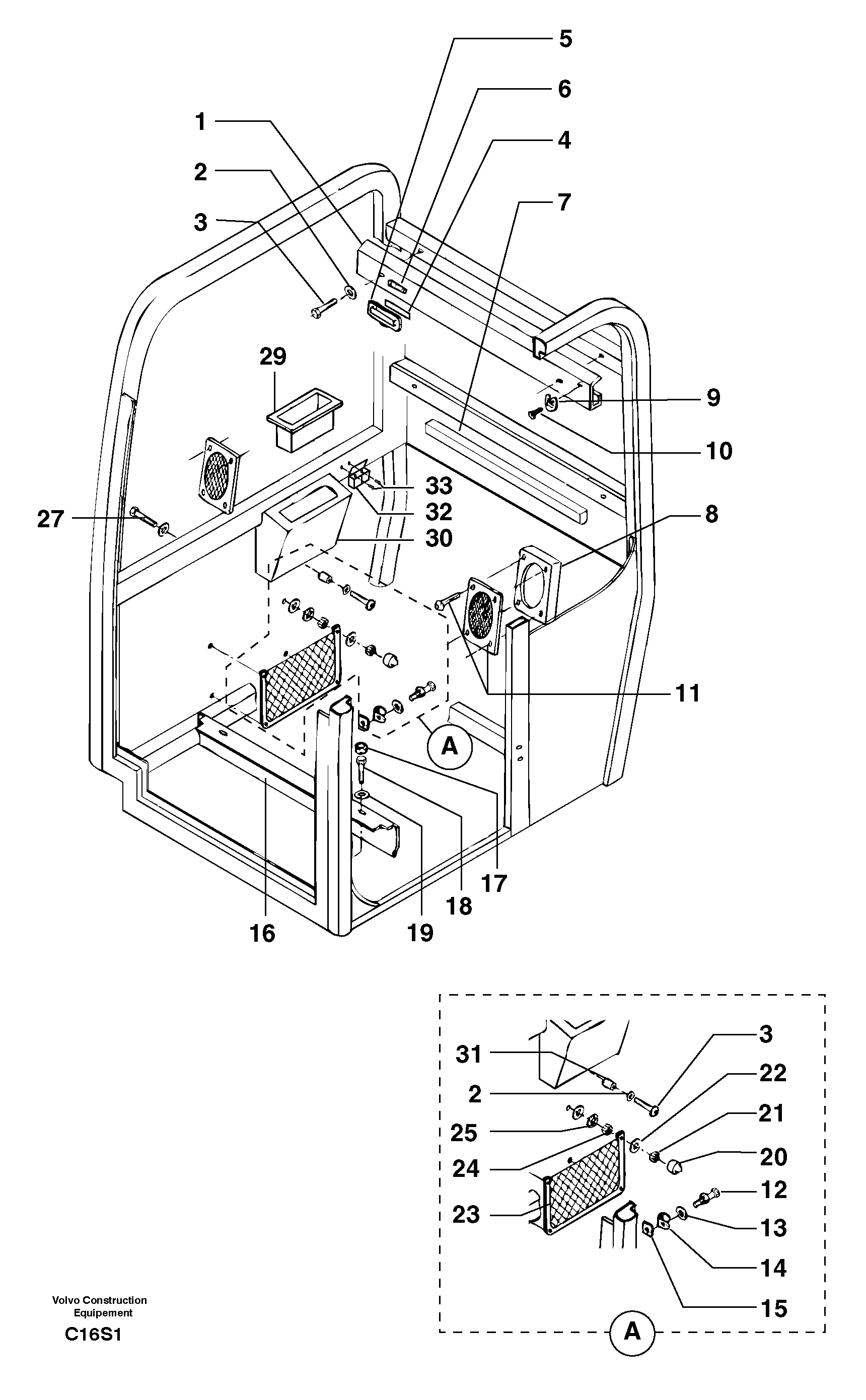 Схема запчастей Volvo EW50 - 8121 Cab : accessories EW50 TYPE 256