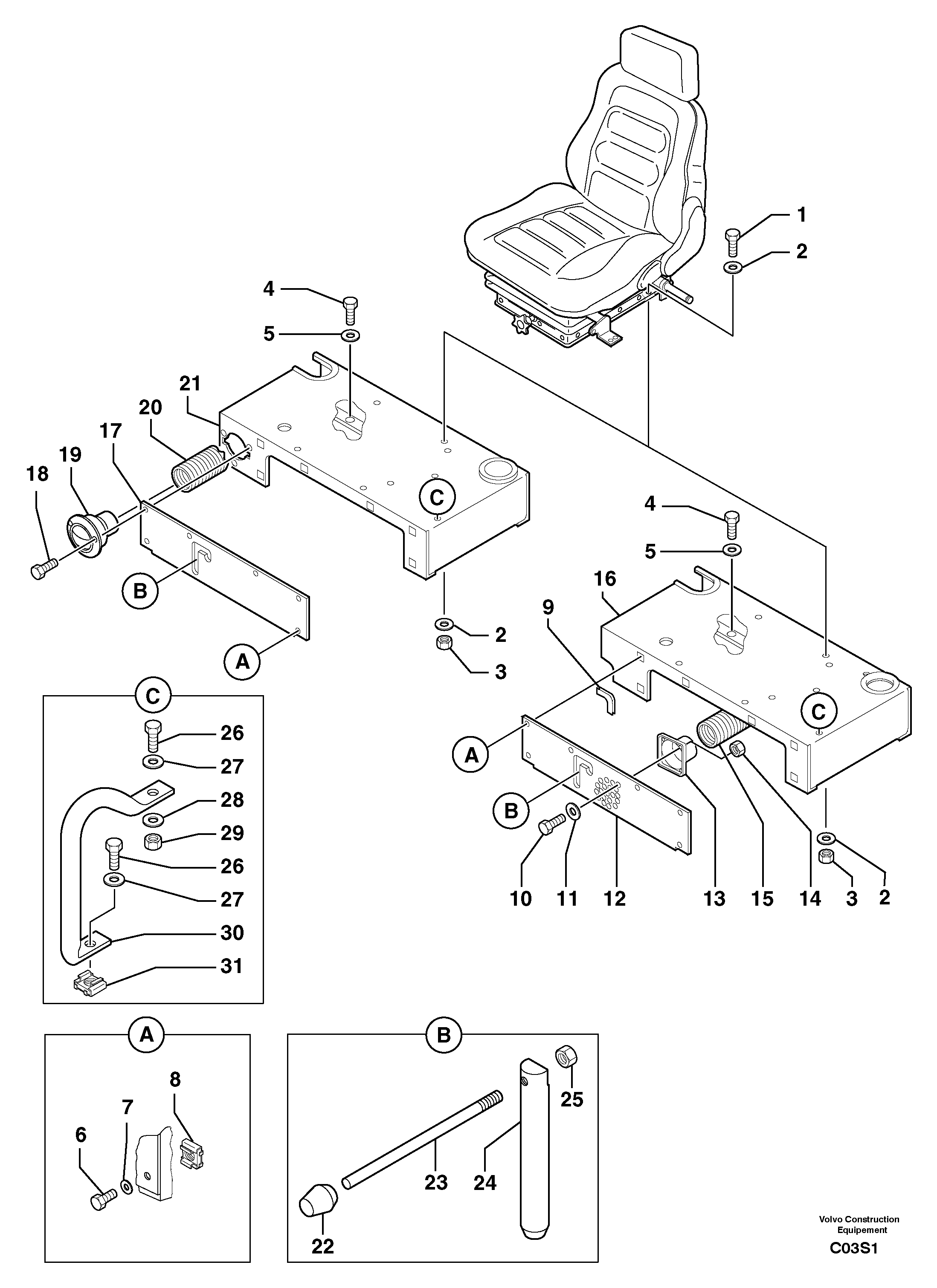 Схема запчастей Volvo EW50 - 8122 Operators station : plating EW50 TYPE 256