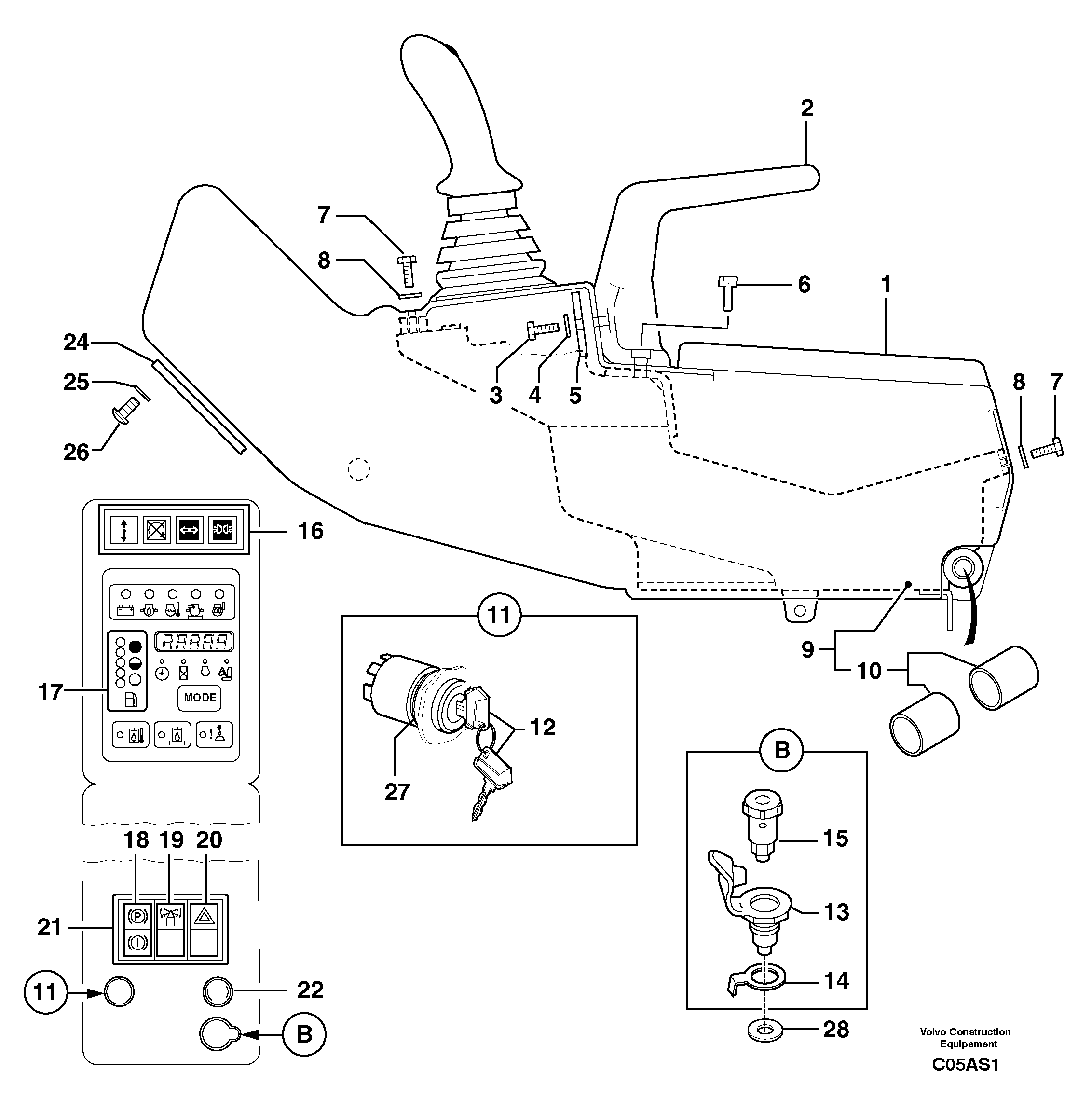 Схема запчастей Volvo EW50 - 94178 Operators station : instrument panel ( right ) EW50 TYPE 256