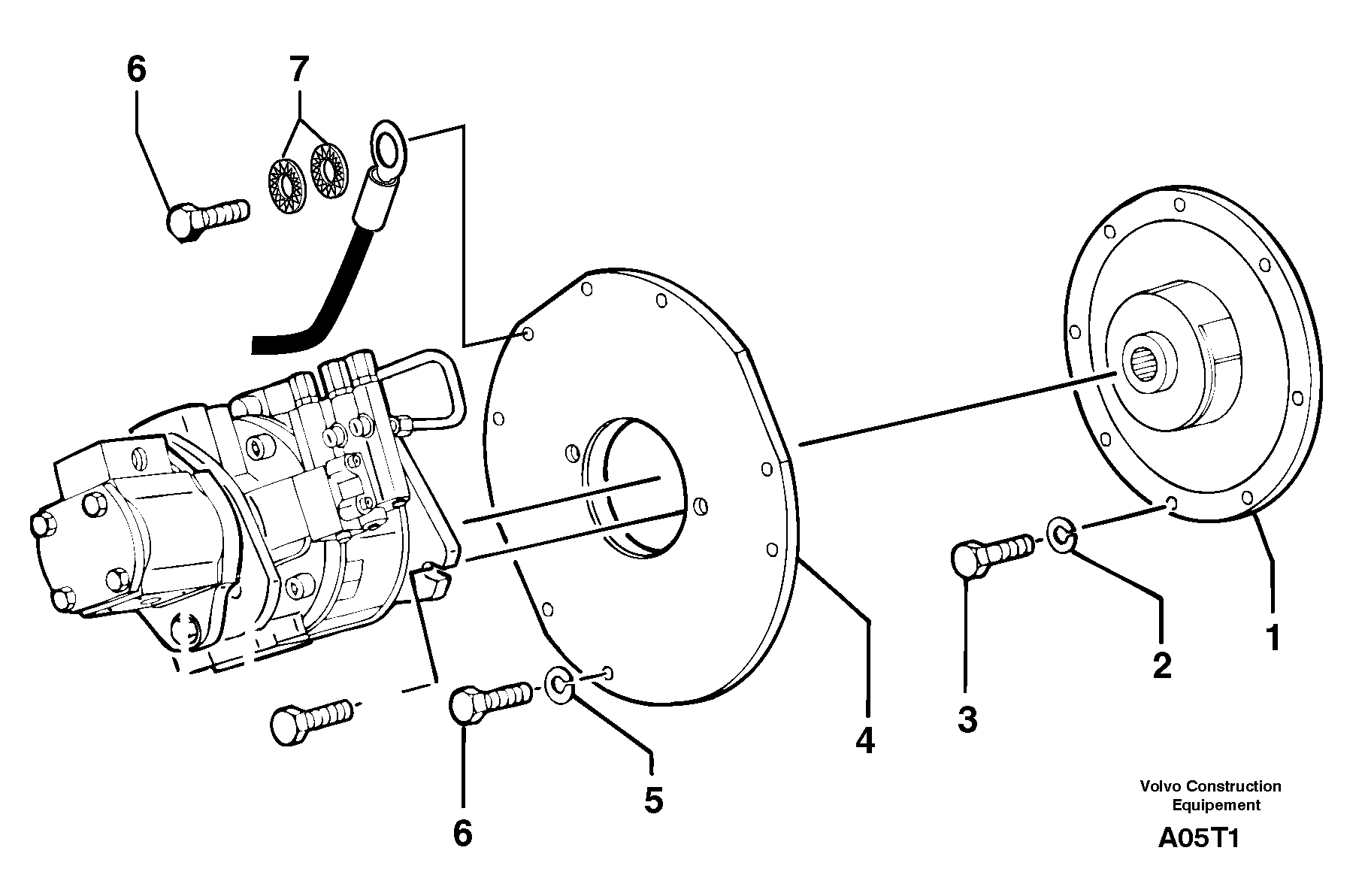 Схема запчастей Volvo EW50 - 55287 Engine coupling / hydraulic pump EW50VV TYPE 256