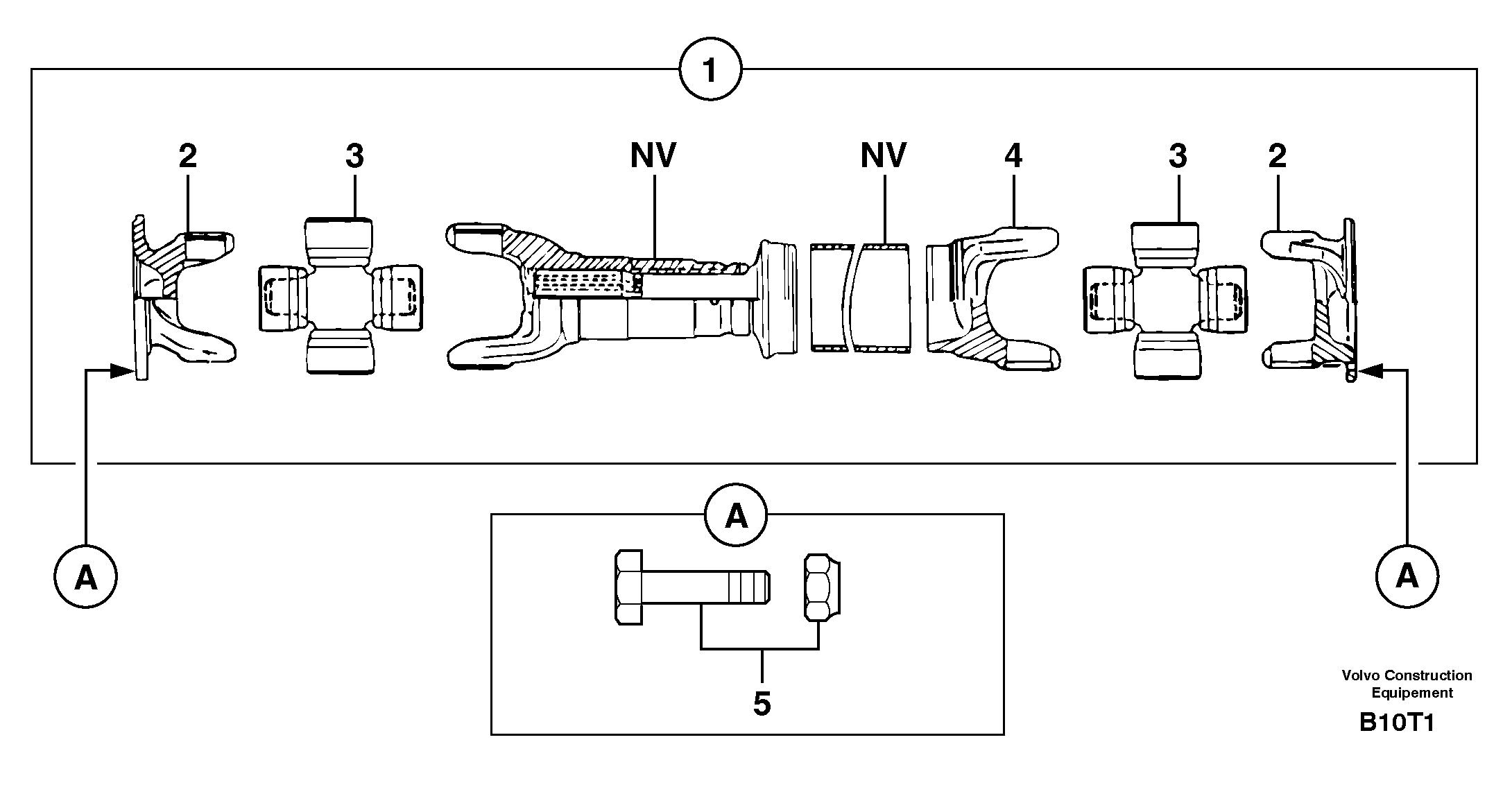 Схема запчастей Volvo EW50 - 30127 Вал карданный EW50VV TYPE 256