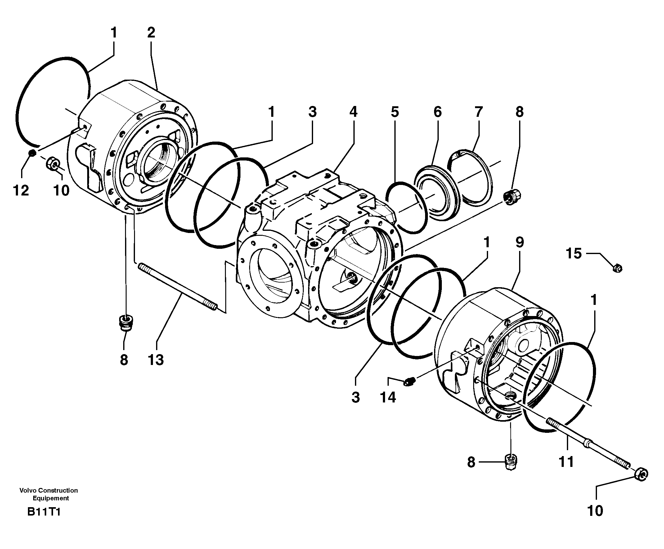 Схема запчастей Volvo EW50 - 31131 Rear axle ( 1660 ) : sump EW50VV TYPE 256
