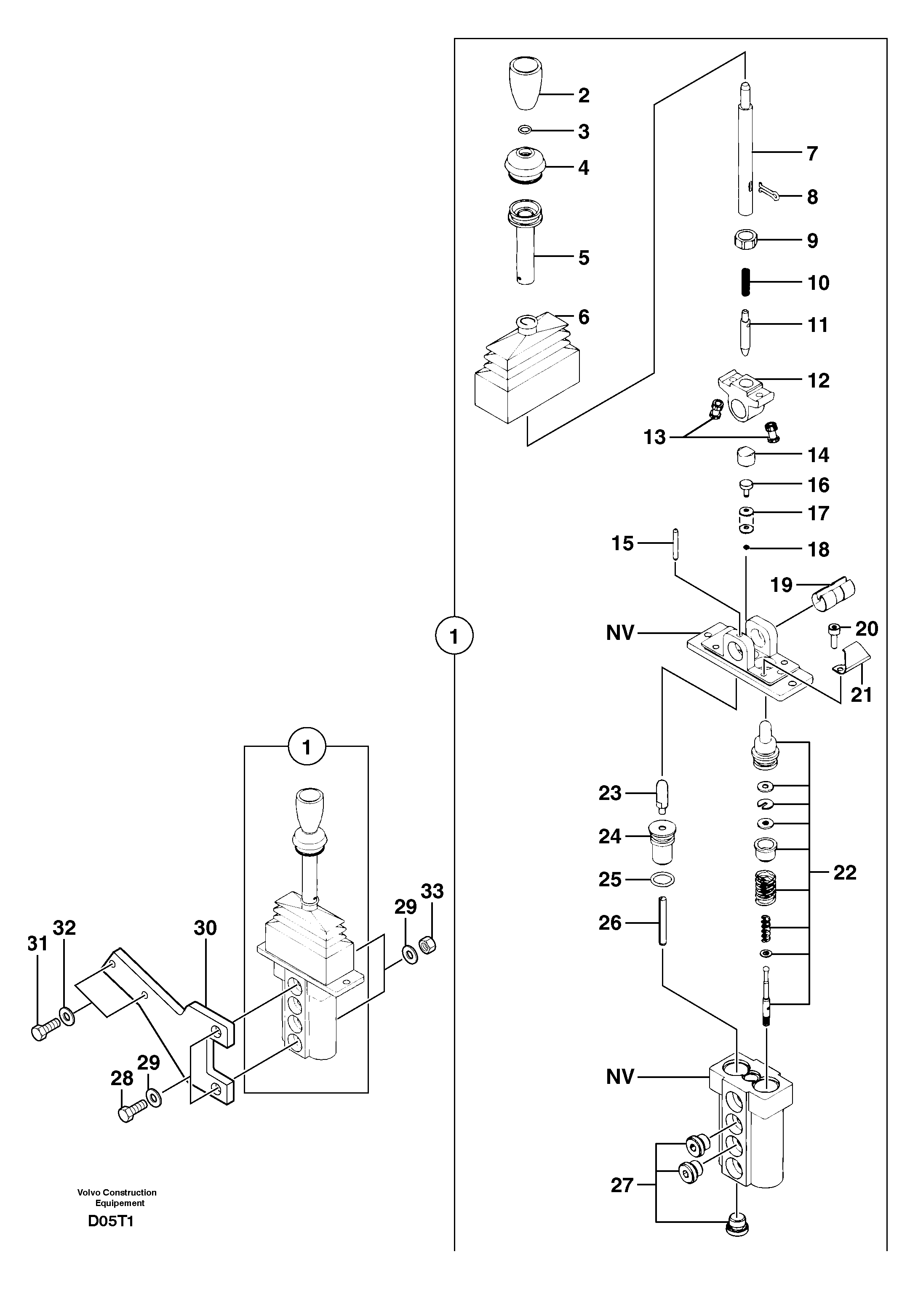 Схема запчастей Volvo EW50 - 31139 Hand brake control EW50VV TYPE 256