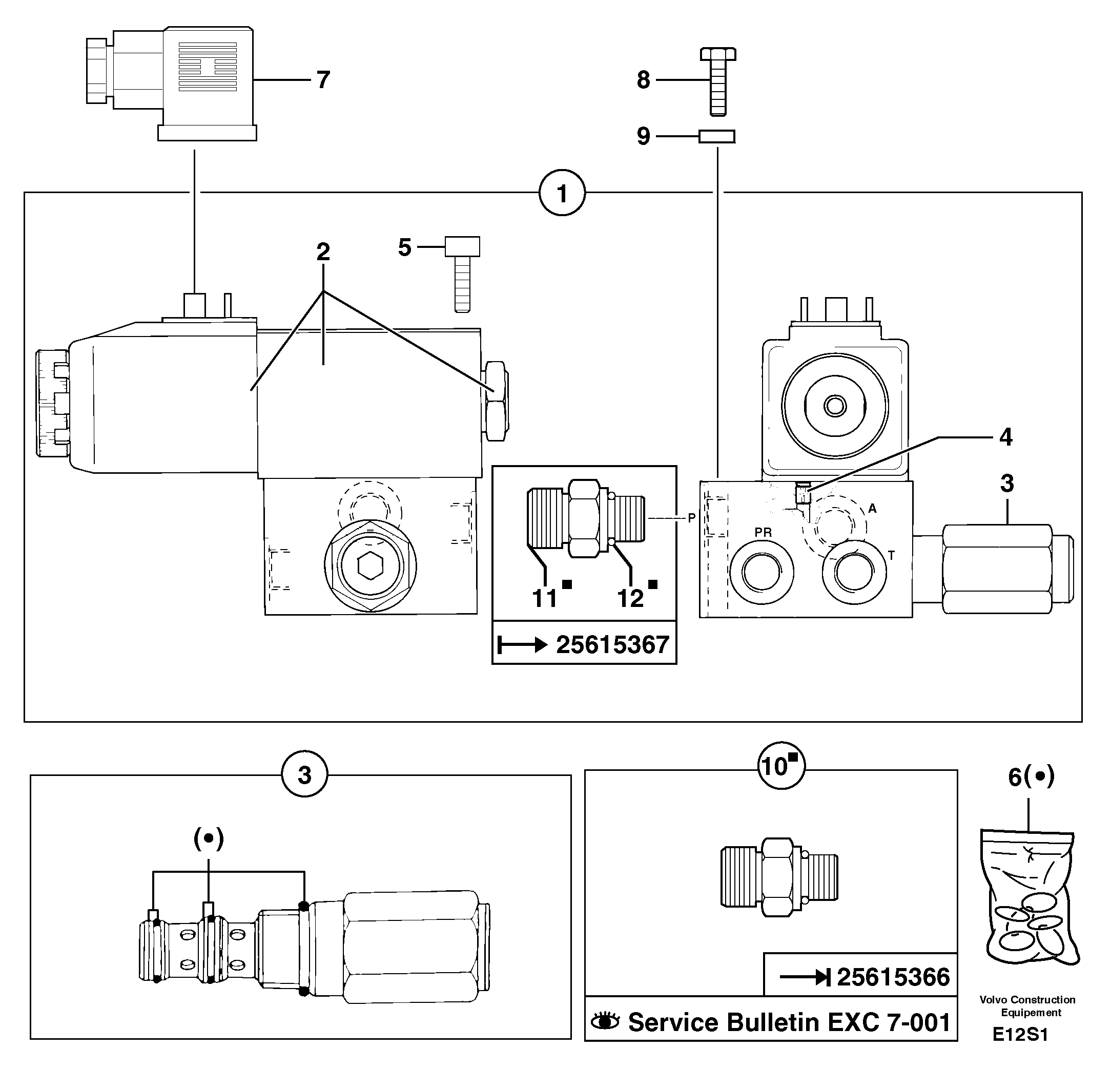 Схема запчастей Volvo EW50 - 13593 Electrovalve : oscillation lock EW50 TYPE 256