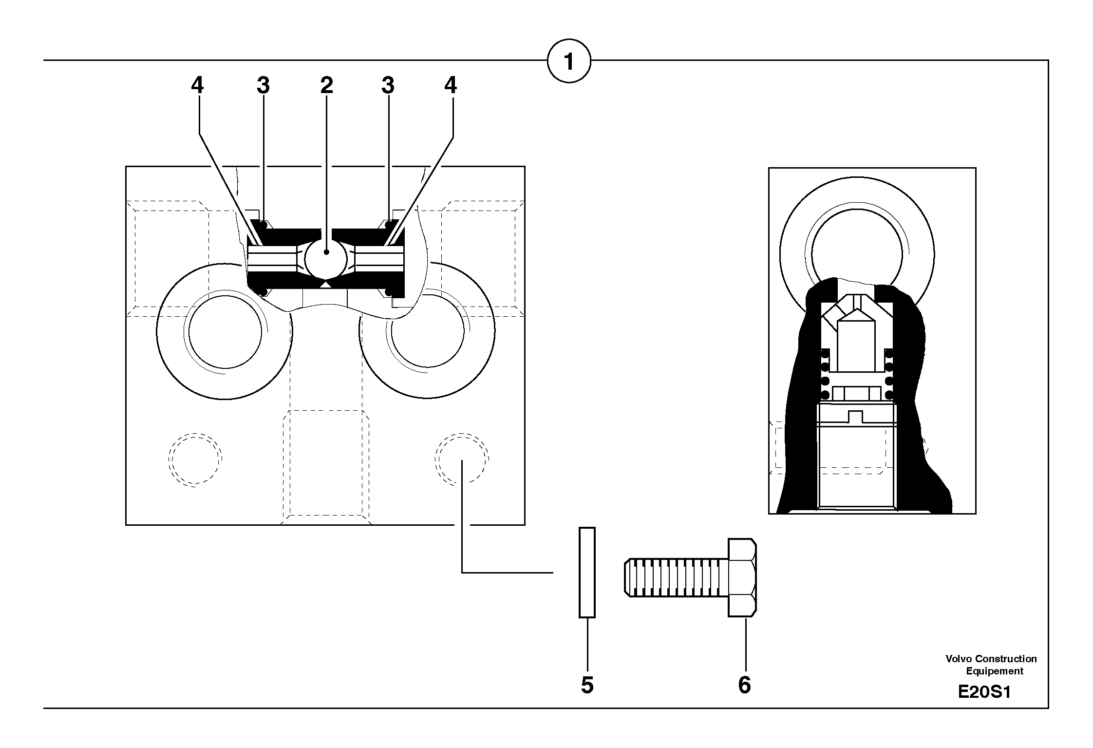 Схема запчастей Volvo EW50 - 33184 Slewing block EW50 TYPE 256