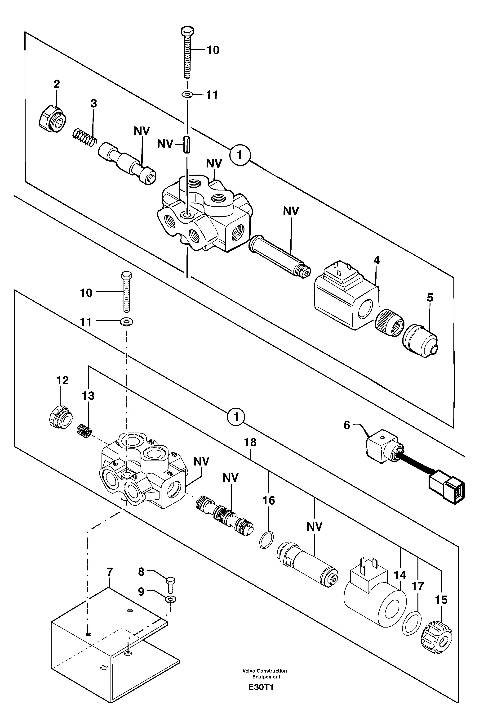 Схема запчастей Volvo EW50 - 31875 Selector / steering reversing EW50VV TYPE 256