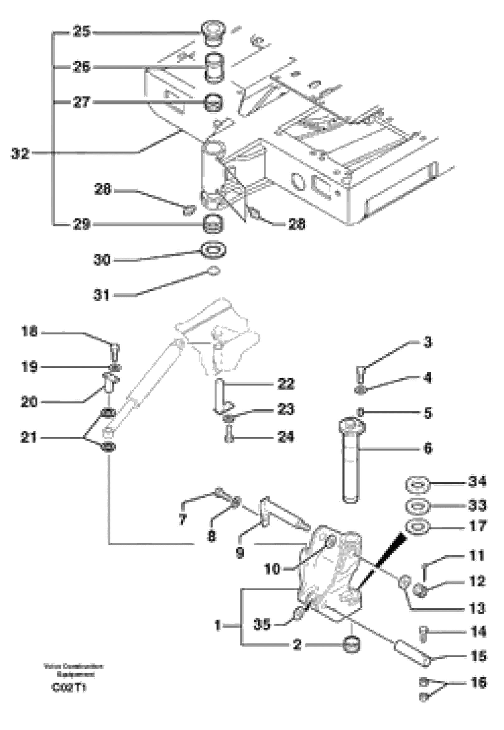 Схема запчастей Volvo EW50 - 39885 Platform / pivot pin EW50VV TYPE 256