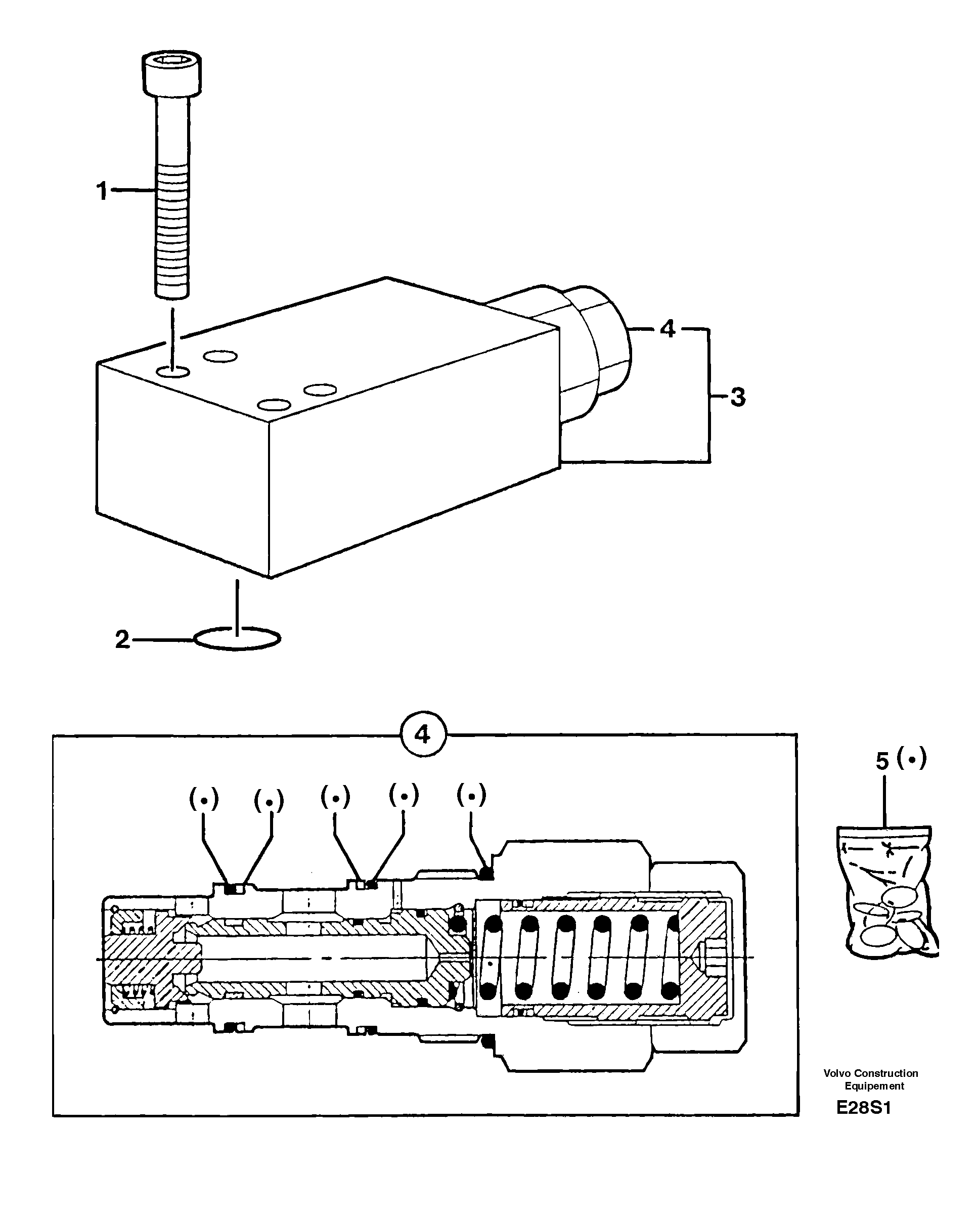 Схема запчастей Volvo EW50 - 6903 Safety valve ( dipper arm cylinder ) EW50 TYPE 256