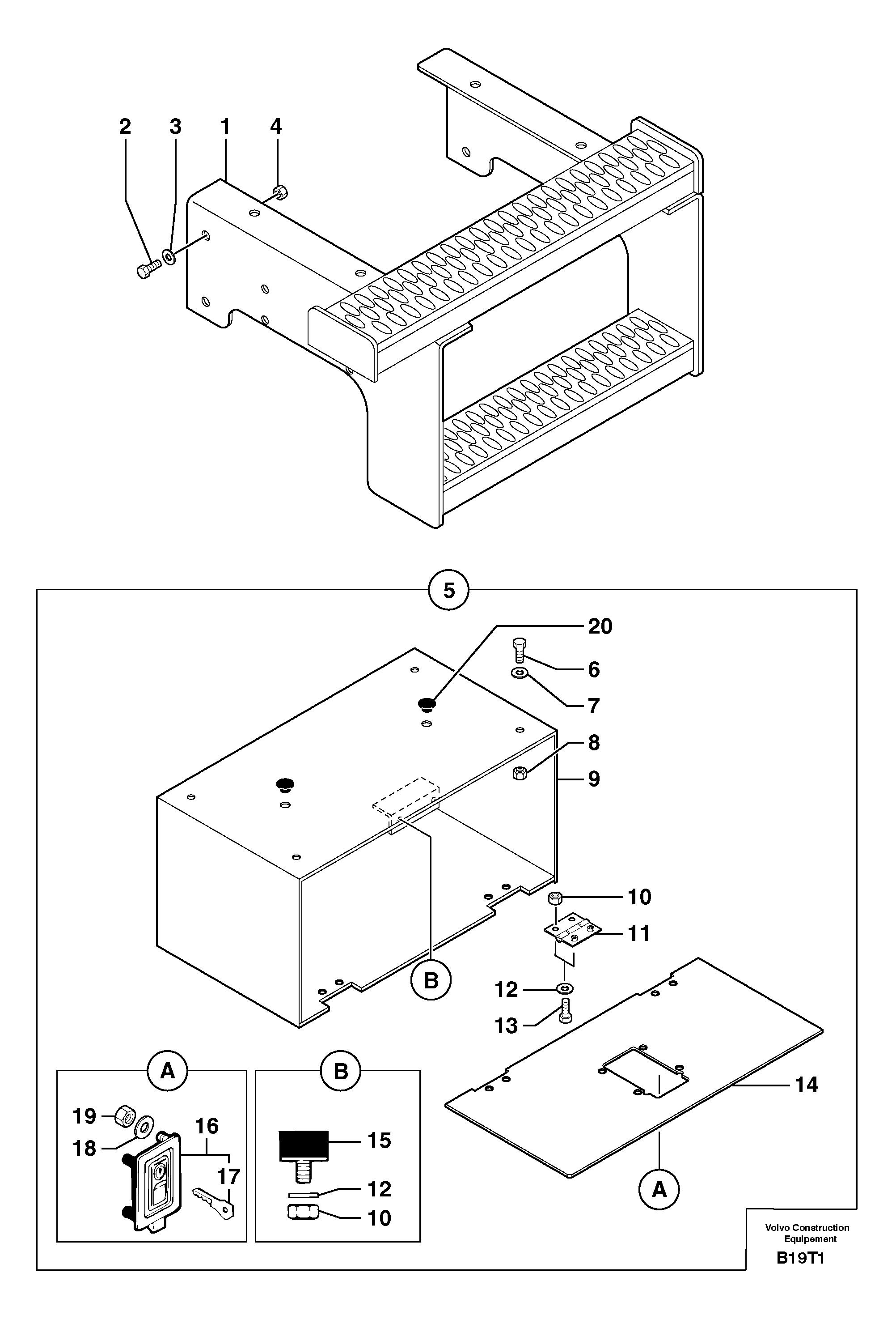 Схема запчастей Volvo EW50 - 30192 Running board / tool box EW50VV TYPE 256