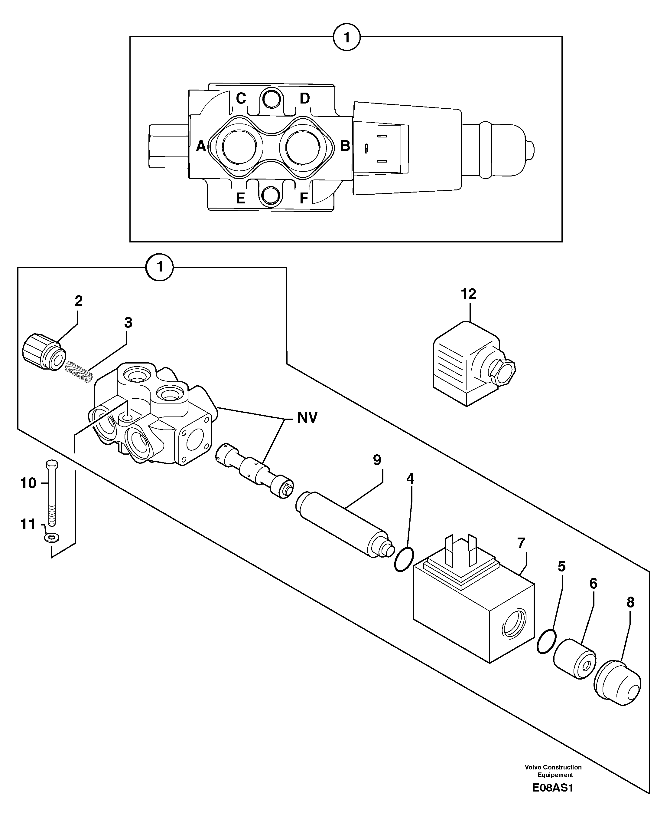 Схема запчастей Volvo EW50 - 6917 Slewing-offset selector switch ( for valve ) EW50 TYPE 256