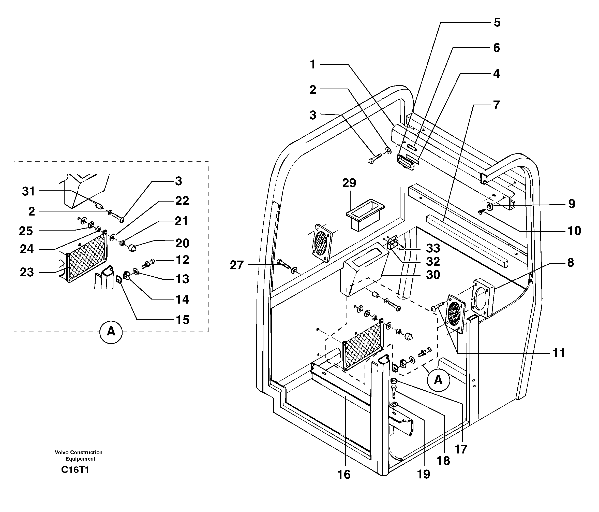 Схема запчастей Volvo EW50 - 26956 Cab : accessories EW50VV TYPE 256