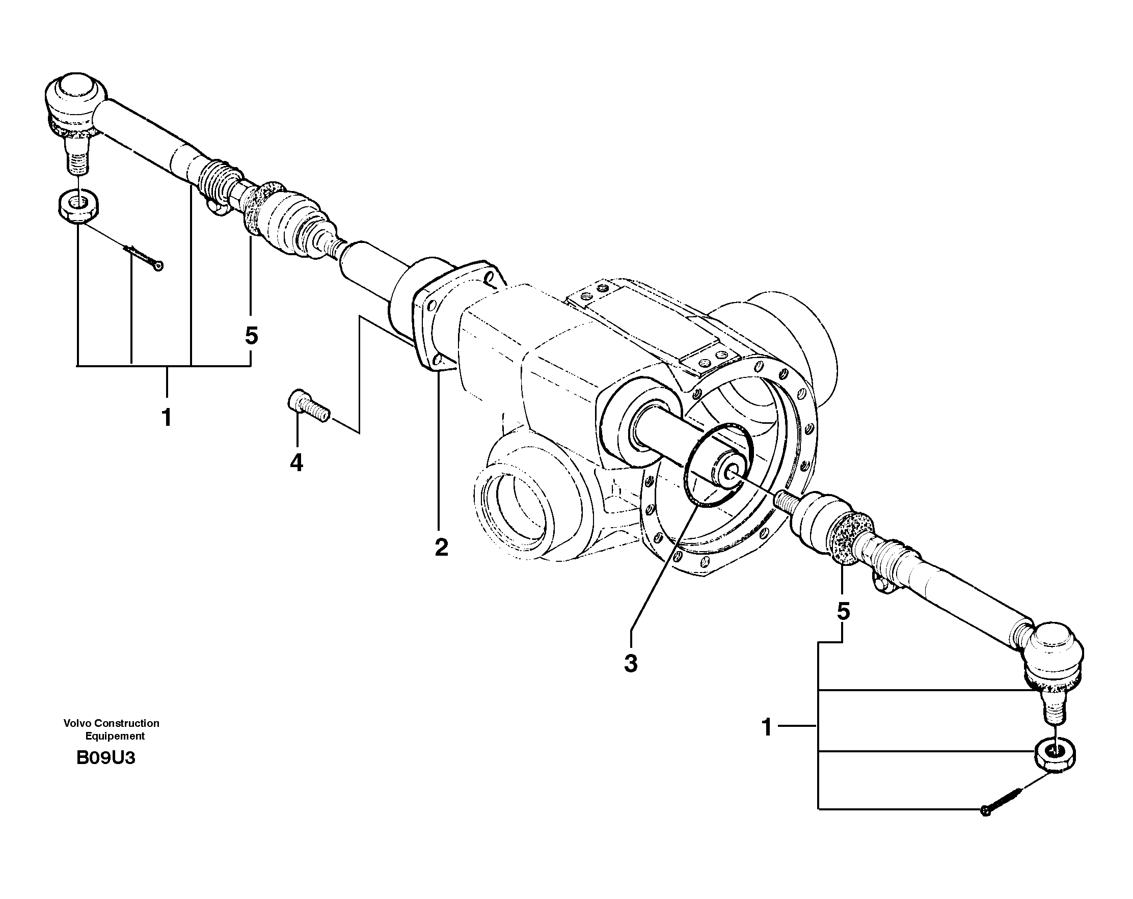 Схема запчастей Volvo EW70 - 7514 Поворотный механизм переднего моста (1660) EW70 TYPE 262