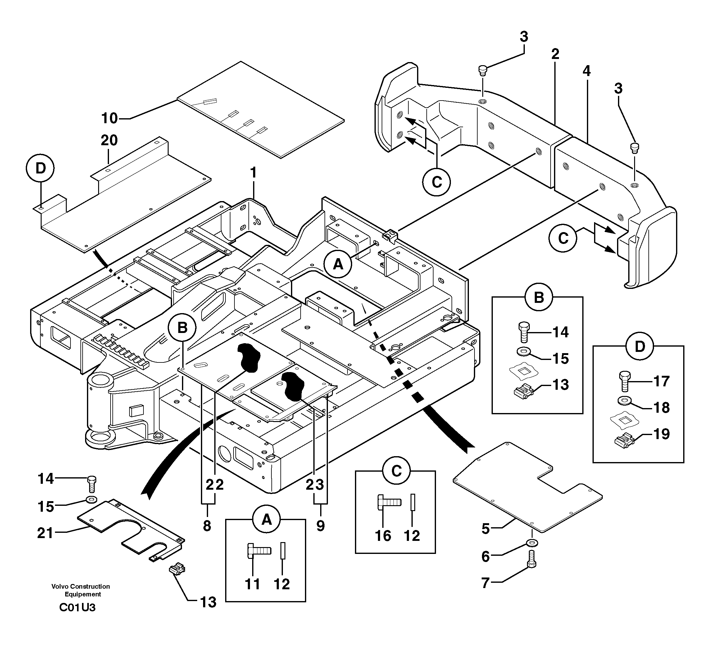 Схема запчастей Volvo EW70 - 7530 Platform EW70 TYPE 262