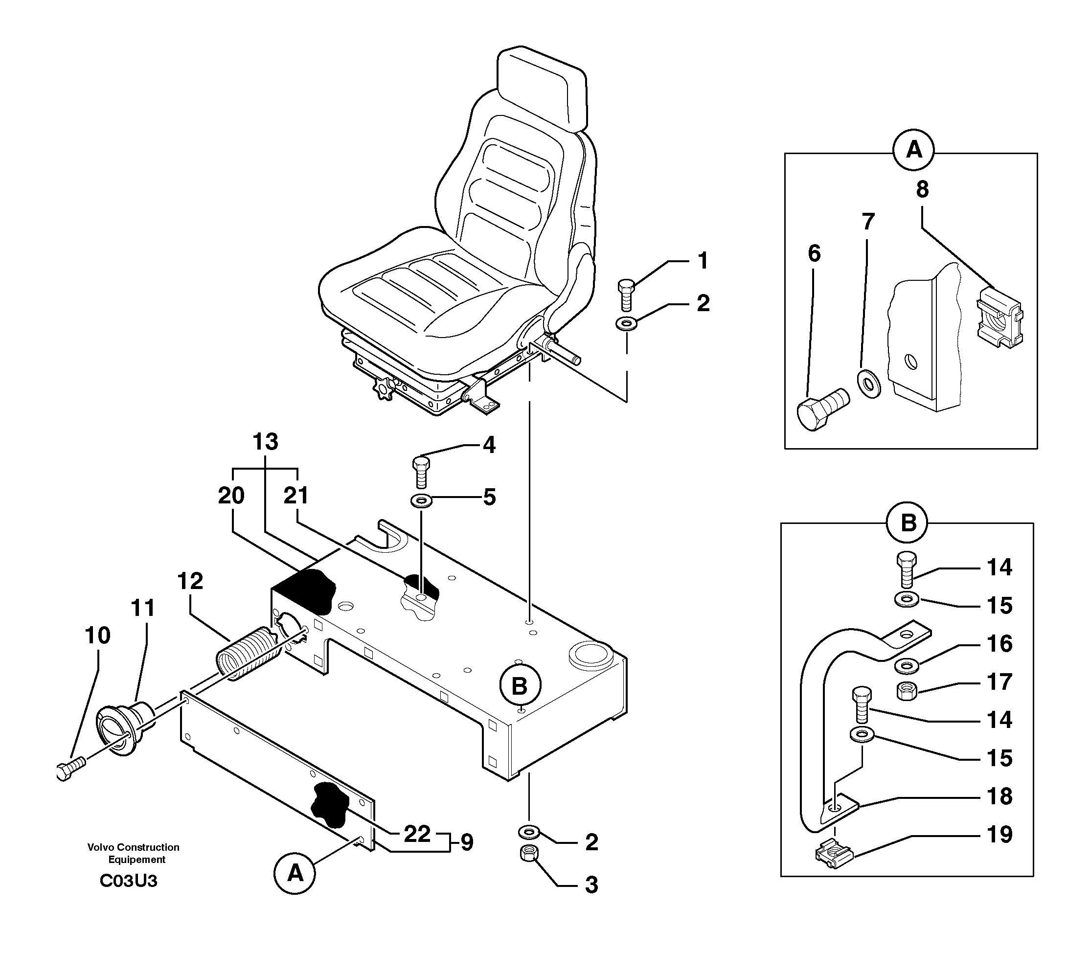 Схема запчастей Volvo EW70 - 9042 Operators station : plating EW70 TYPE 262