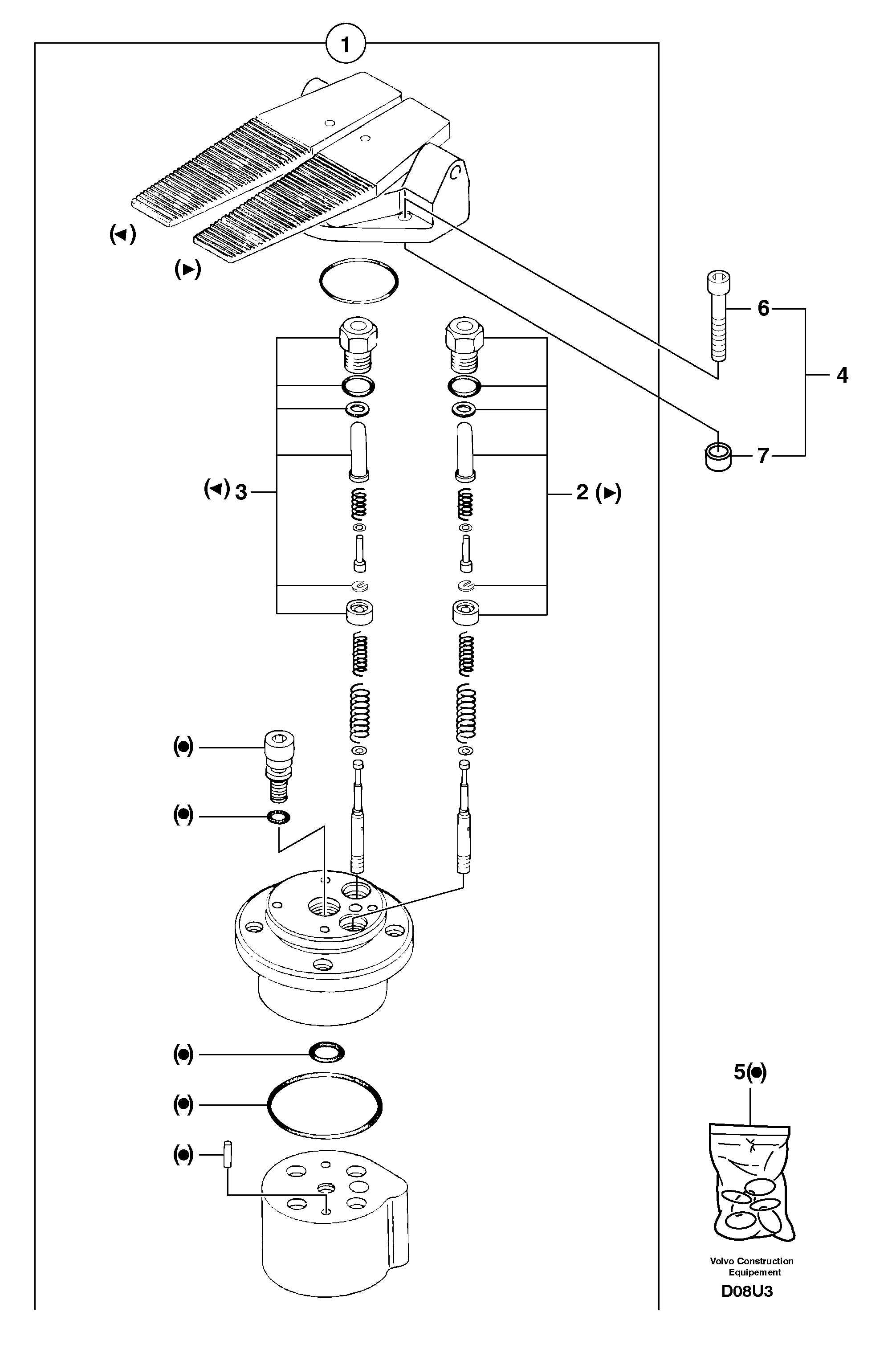 Схема запчастей Volvo EW70 - 6304 Control pedal EW70 TYPE 262