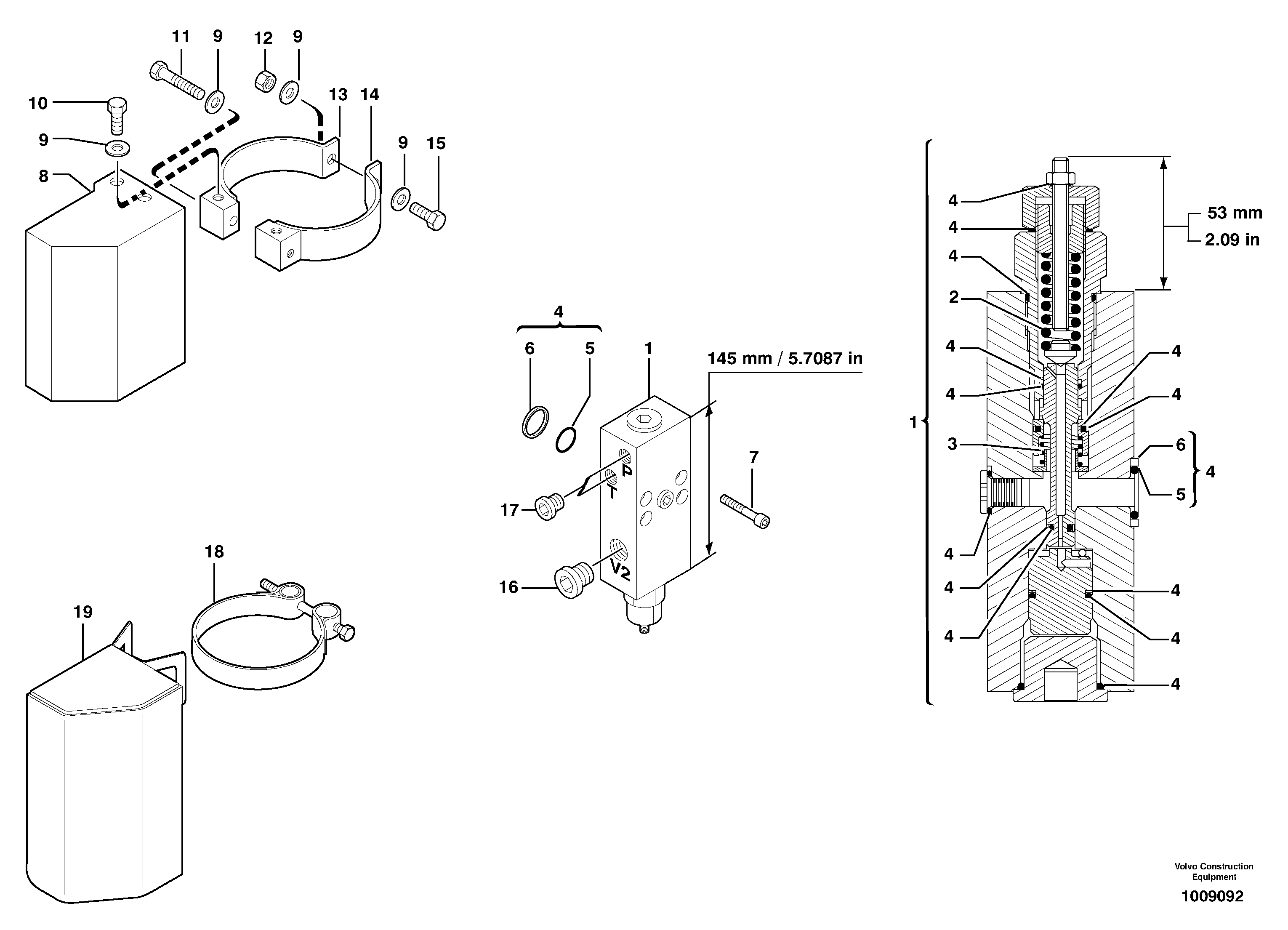 Схема запчастей Volvo EW70 - 6522 Safety valve ( boom cylinder ) EW70 TYPE 262