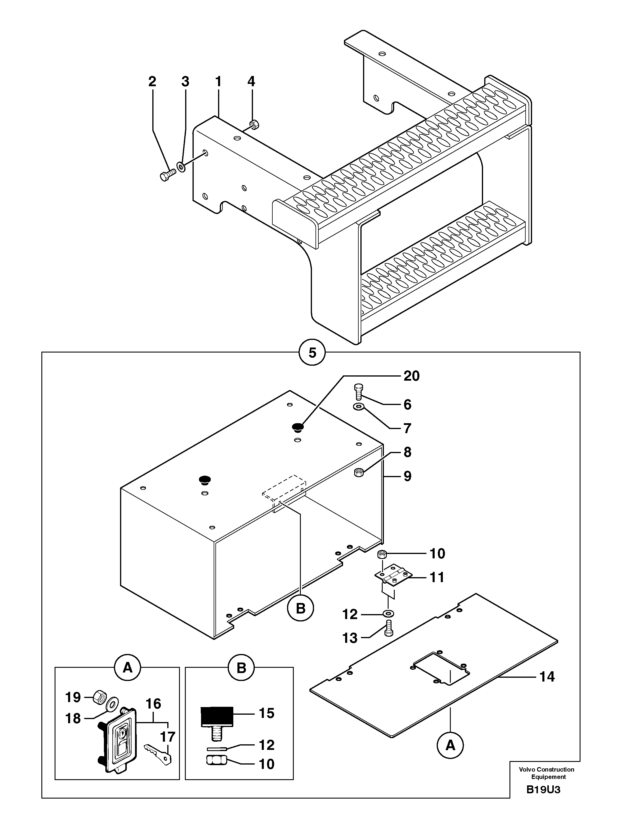 Схема запчастей Volvo EW70 - 7578 Running board / tool box EW70VV TYPE 262