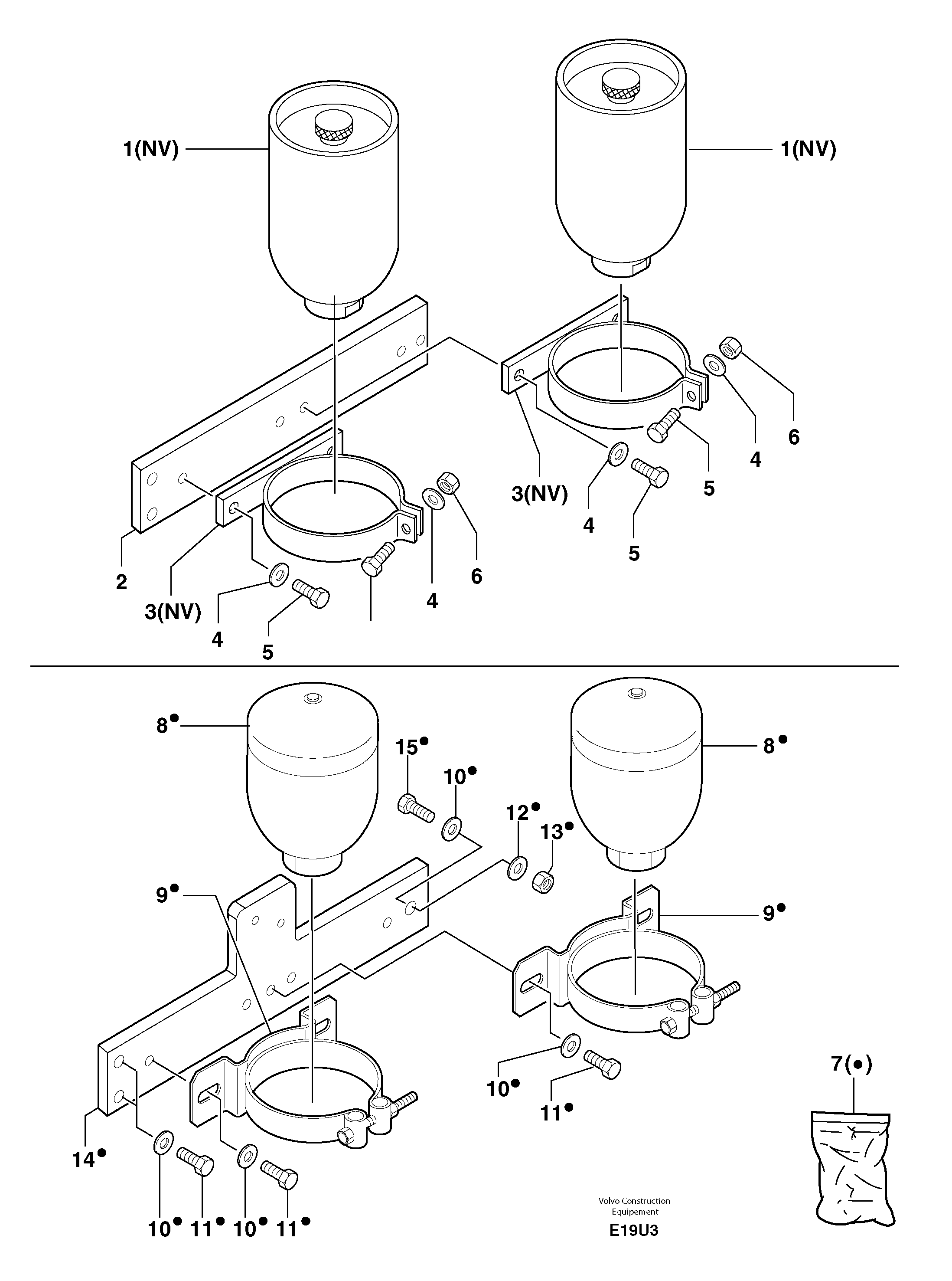 Схема запчастей Volvo EW70 - 12737 Гидроаккумулятор EW70 TYPE 262