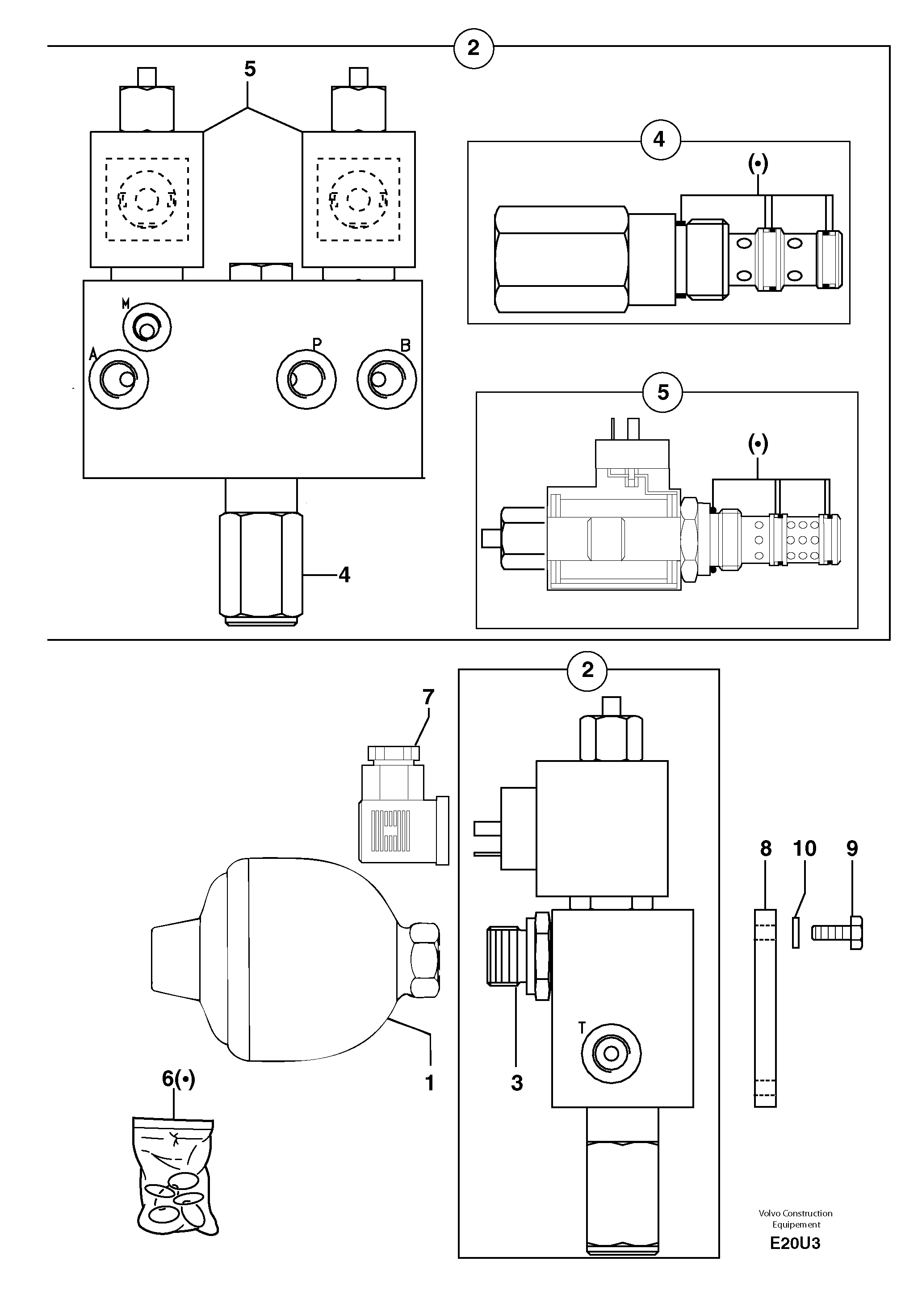 Схема запчастей Volvo EW70 - 19582 Accumulator / electrovalve EW70 TYPE 262
