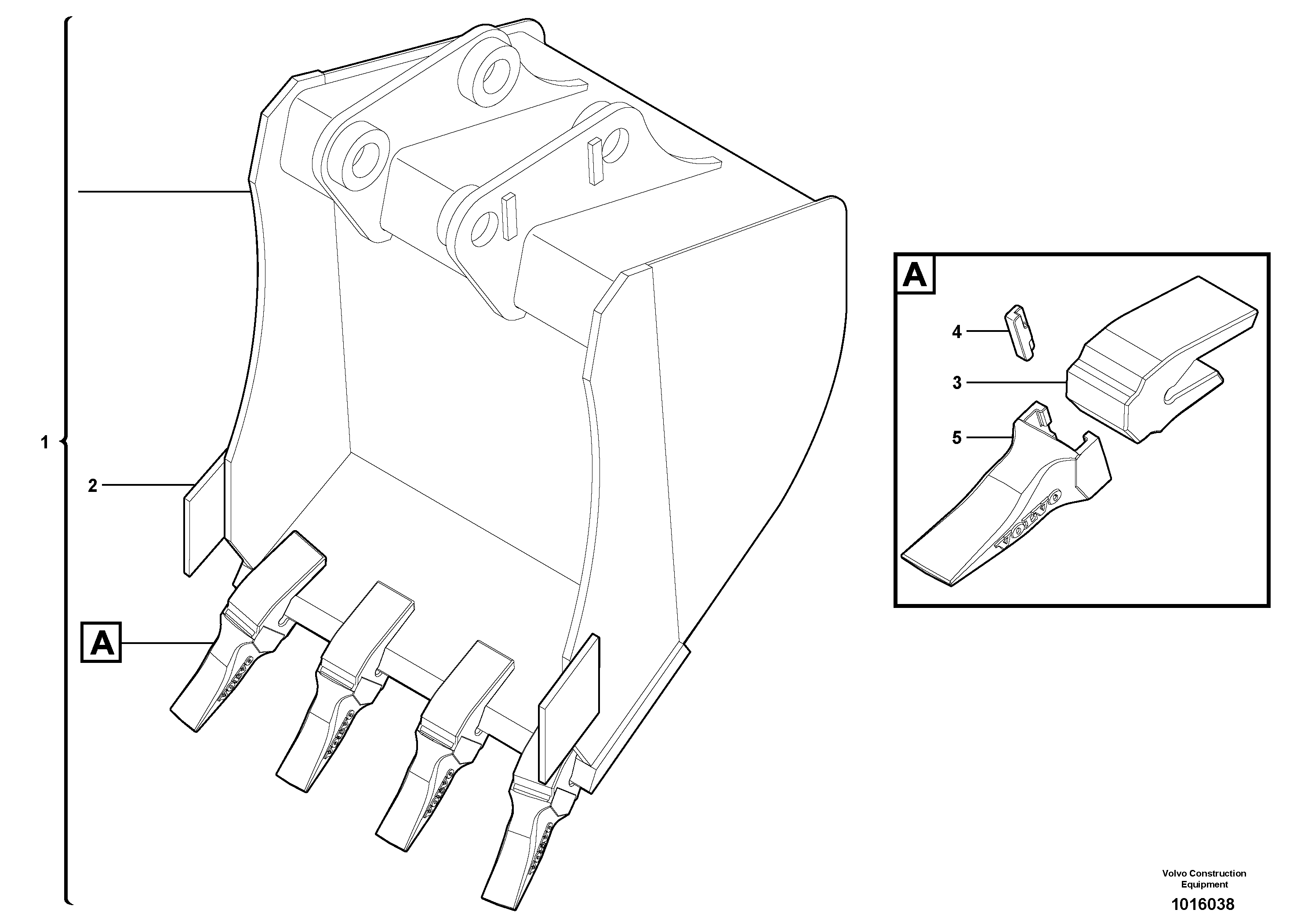 Схема запчастей Volvo EW70 - 12857 Ковш EW70 TYPE 262