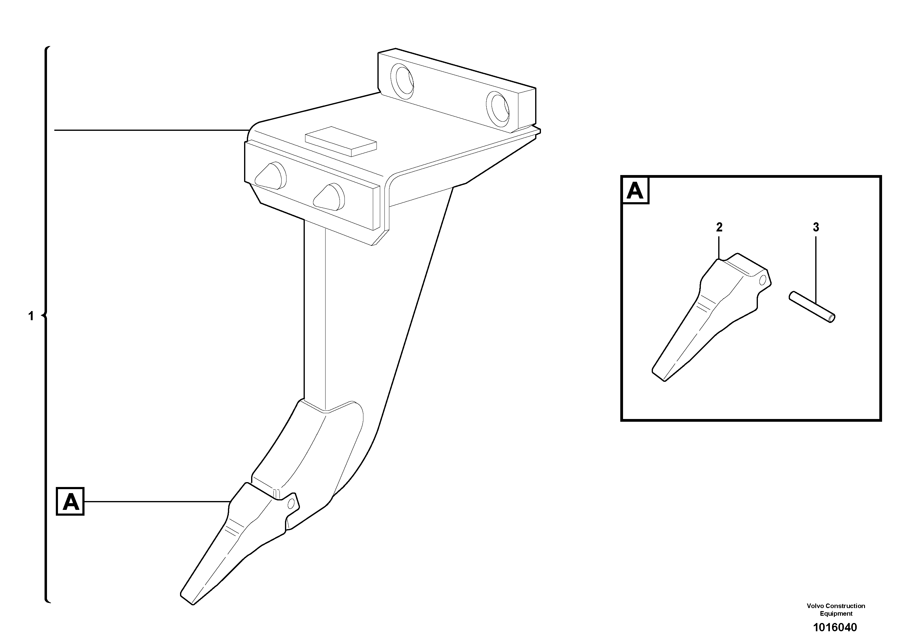 Схема запчастей Volvo EW70 - 13475 Scarifier for Quickfit EW70 TYPE 262