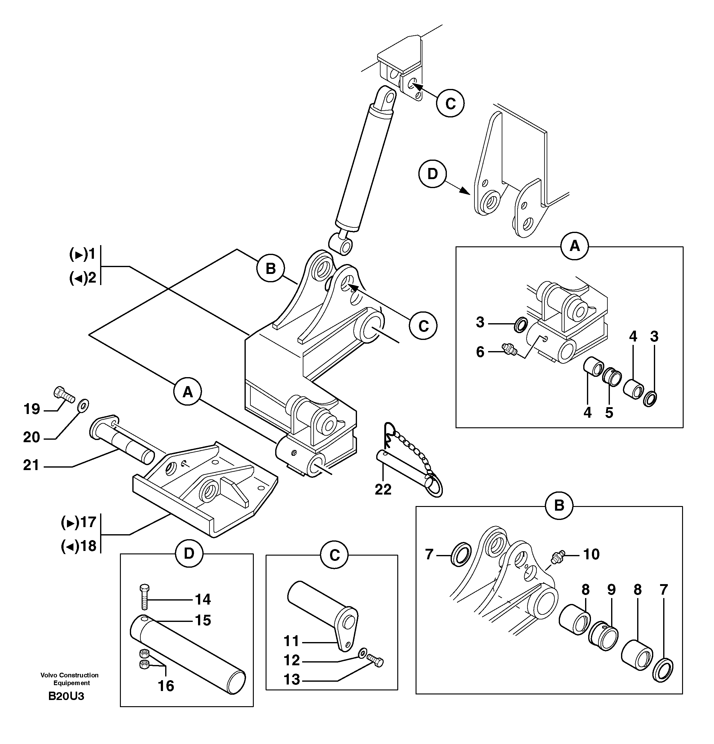 Схема запчастей Volvo EW70 - 105770 Stabiliser EW70 TYPE 262